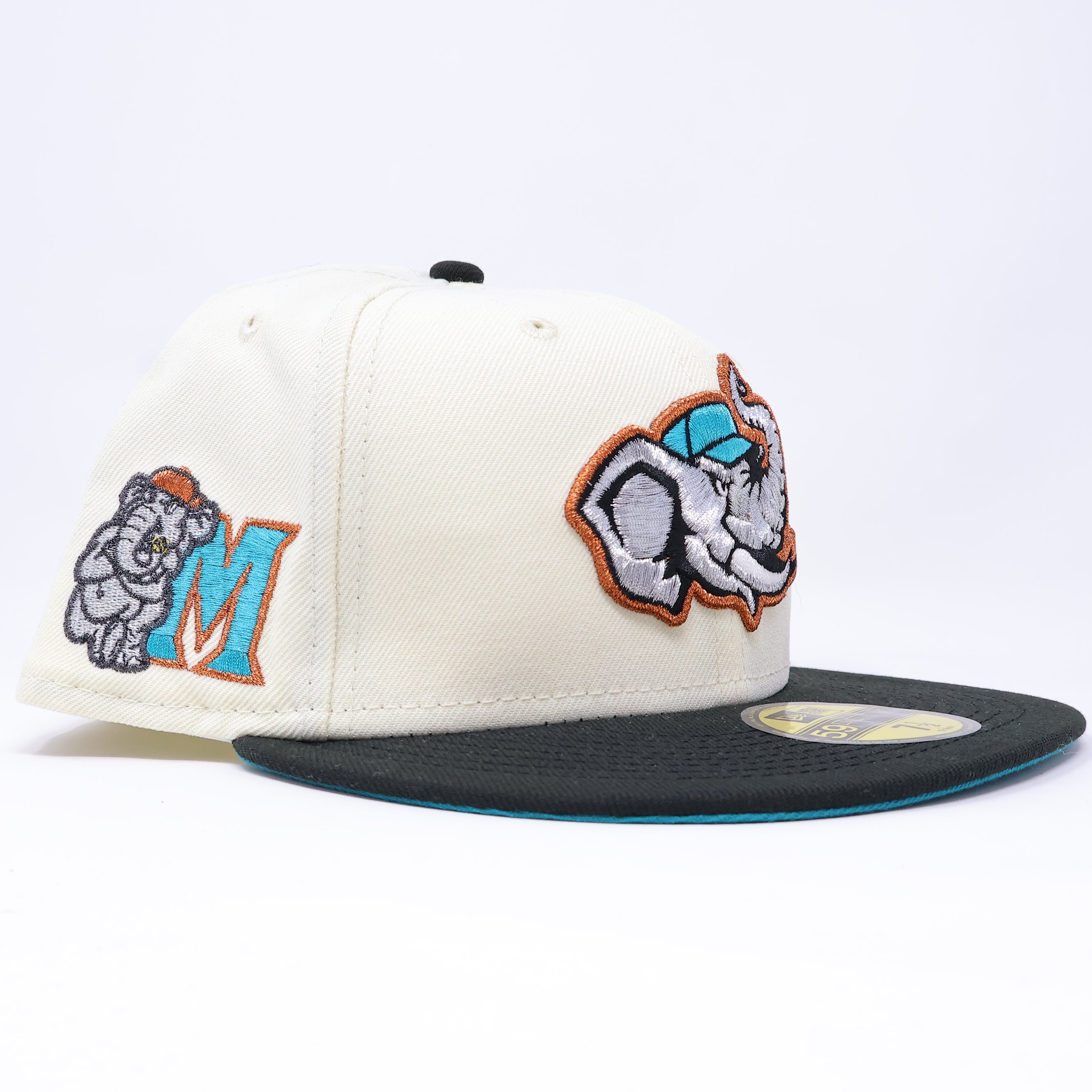 NWT 1/2 Chrome Modesto A's Elephant Hometown Collection 59fifty New Era Fitted Hat Cap