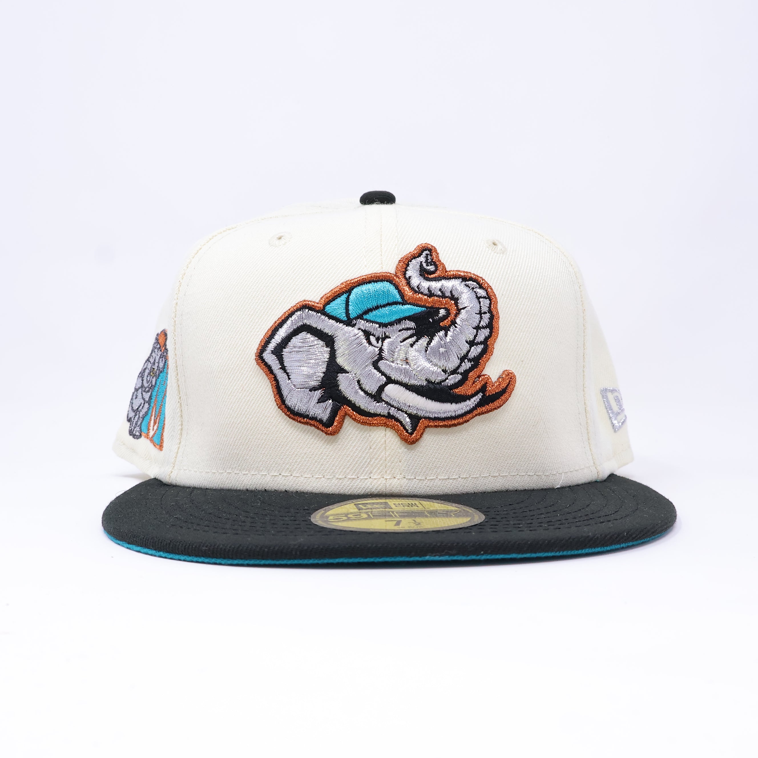 NWT 1/2 Chrome Modesto A's Elephant Hometown Collection 59fifty New Era Fitted Hat Cap