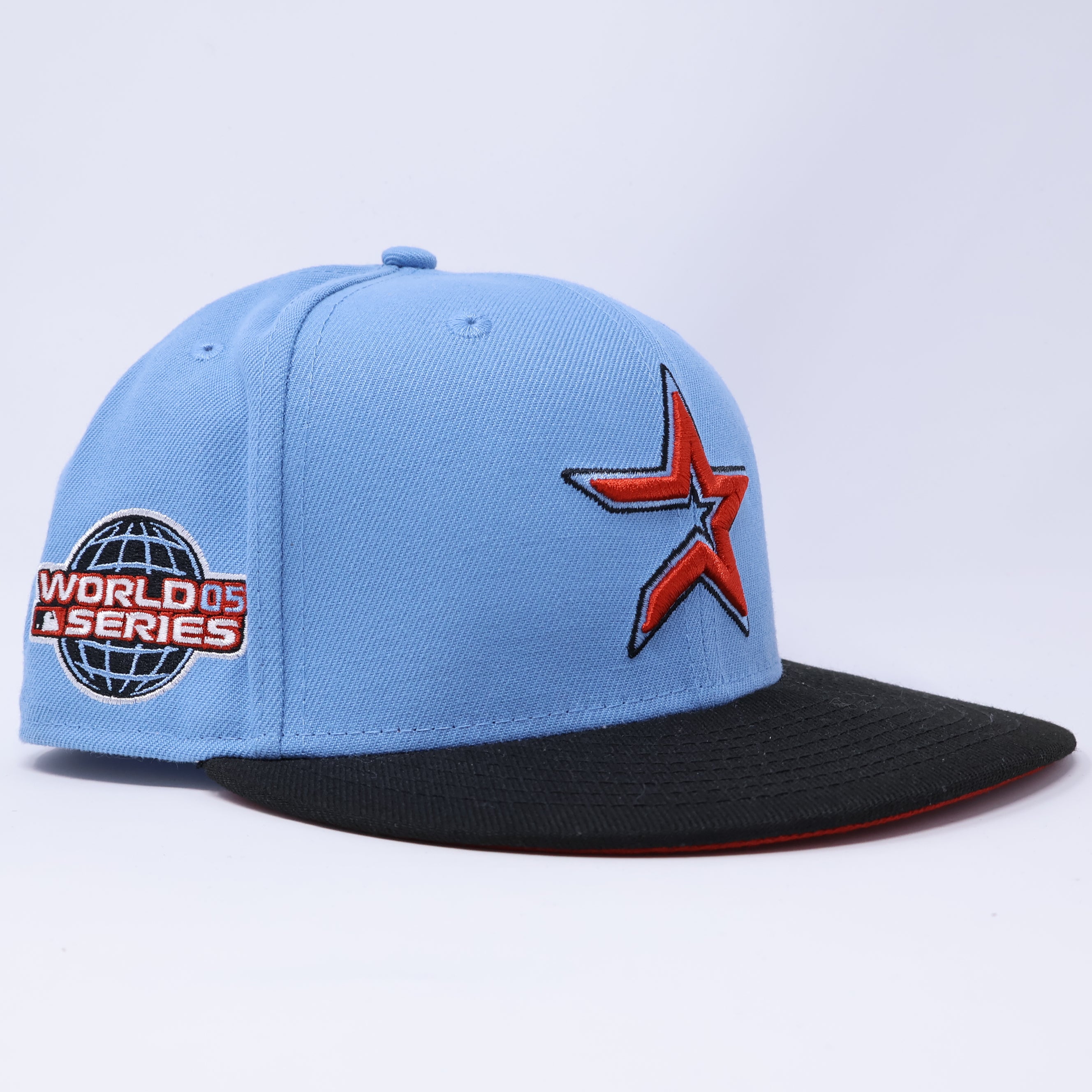 USED 3/8 Blue Houston Astros 2005 World Series 59fifty New Era Fitted Hat Cap
