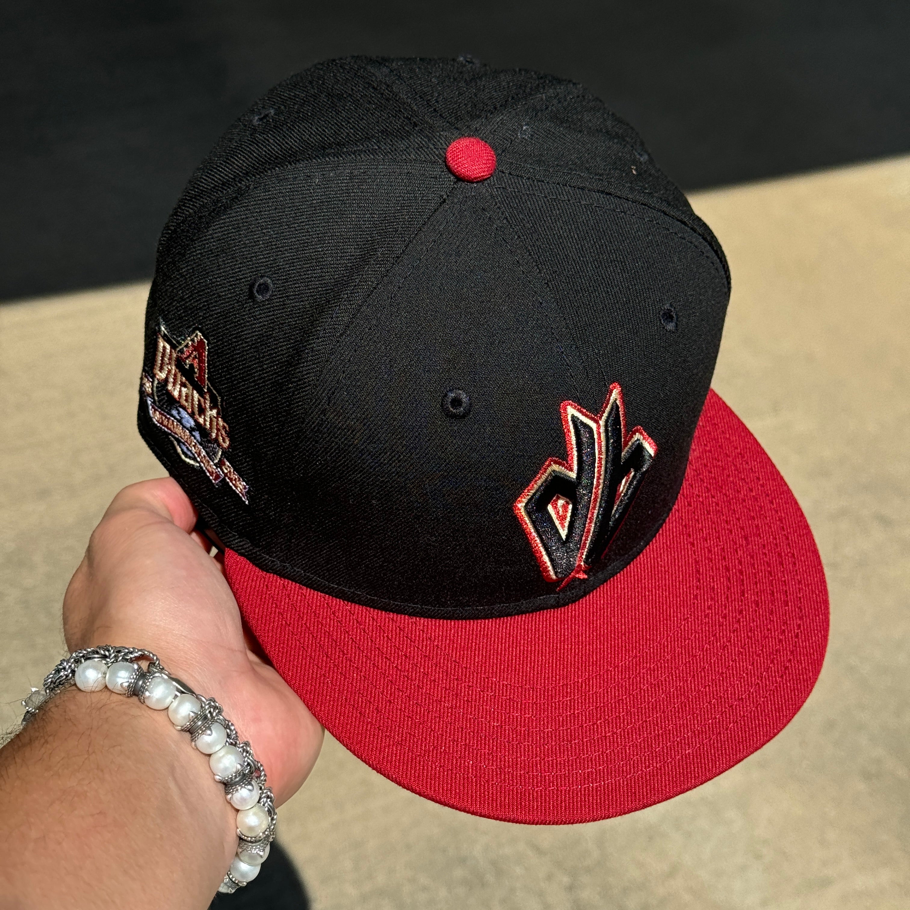 USED 1/8 Black Arizona Diamondbacks 10th Anniversary 59fifty New Era Fitted Hat Cap