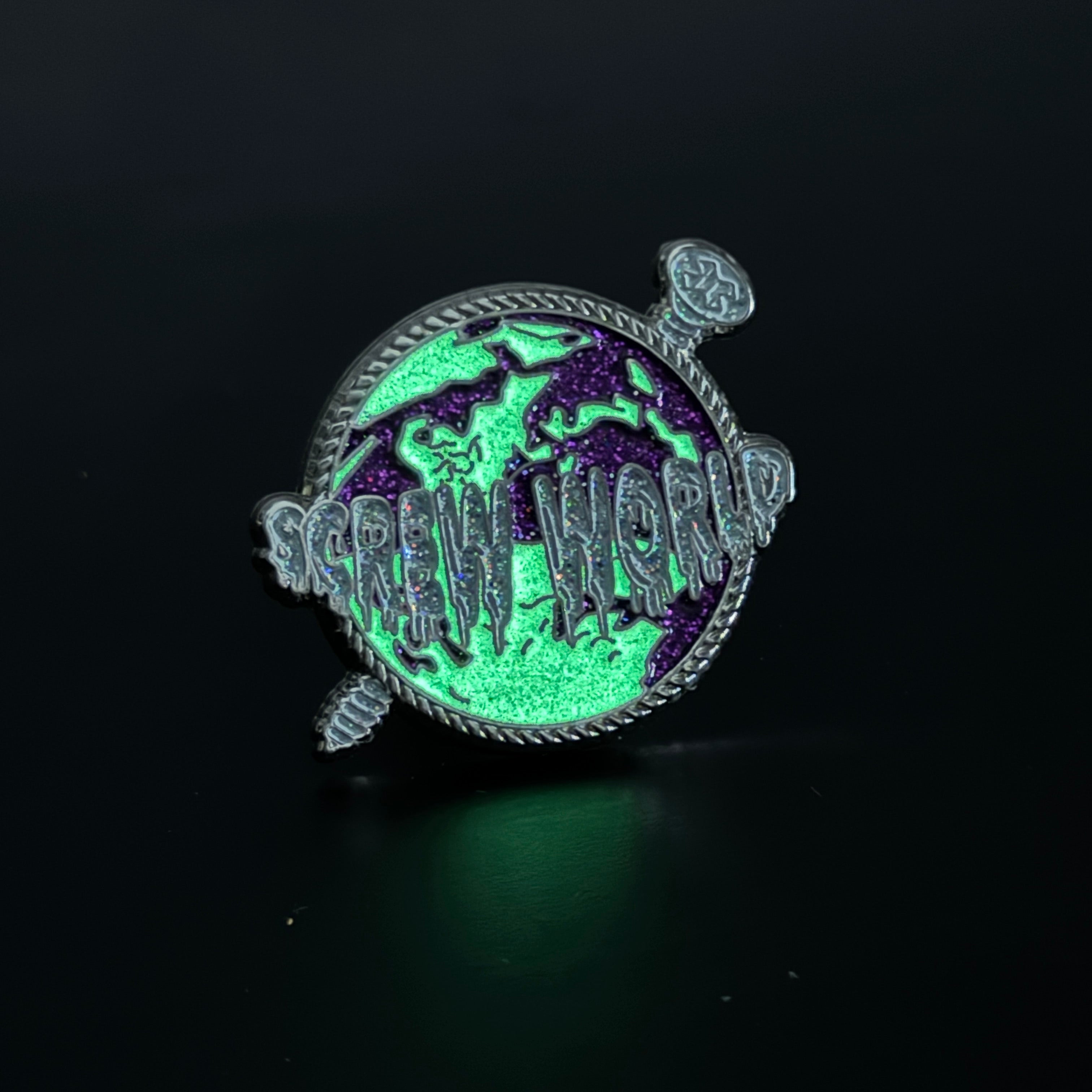 Screw World Graphic Pin GITD (Multiple Colors)