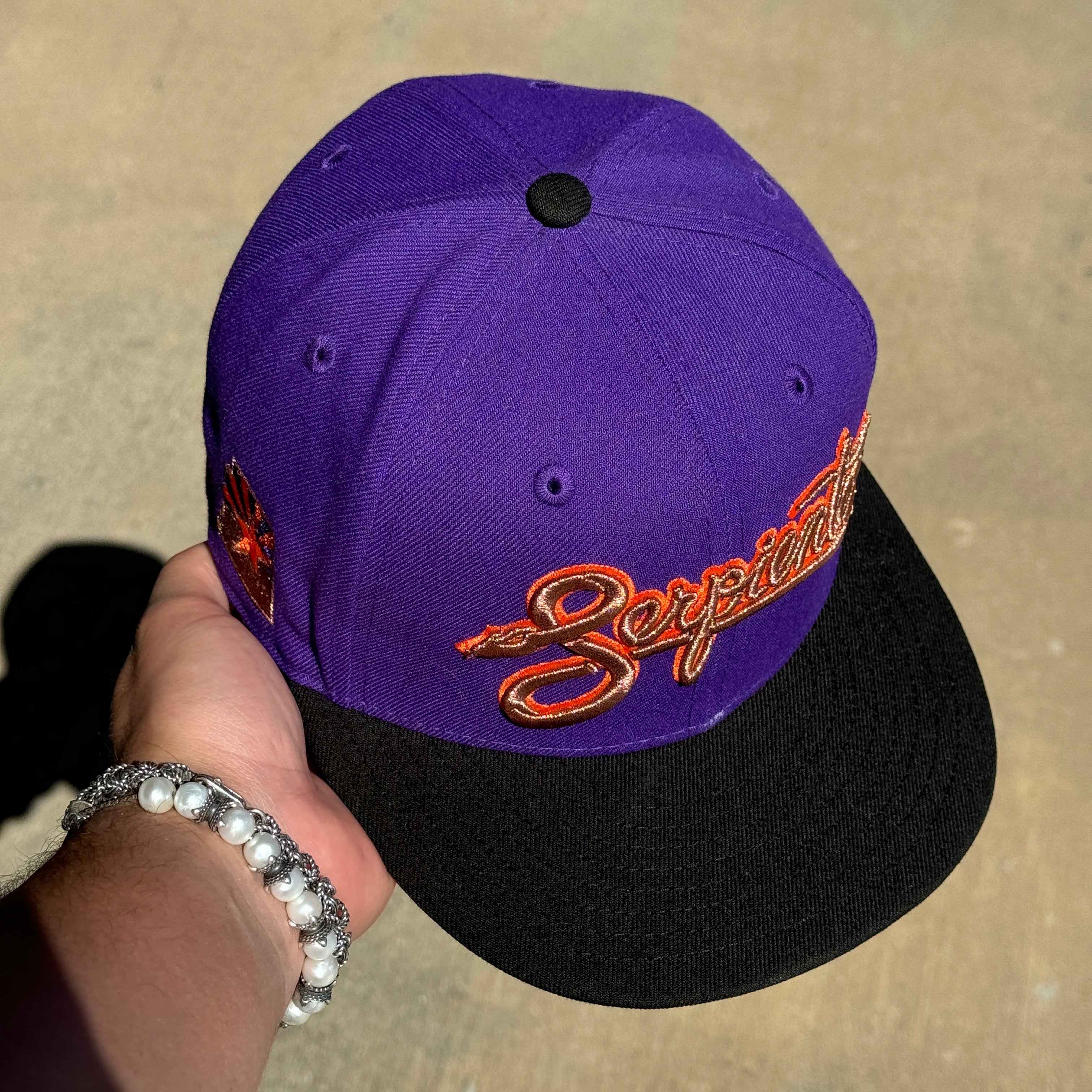 USED 1/8 Purple Arizona Serpientes Minor League 59fifty New Era Fitted Hat Cap