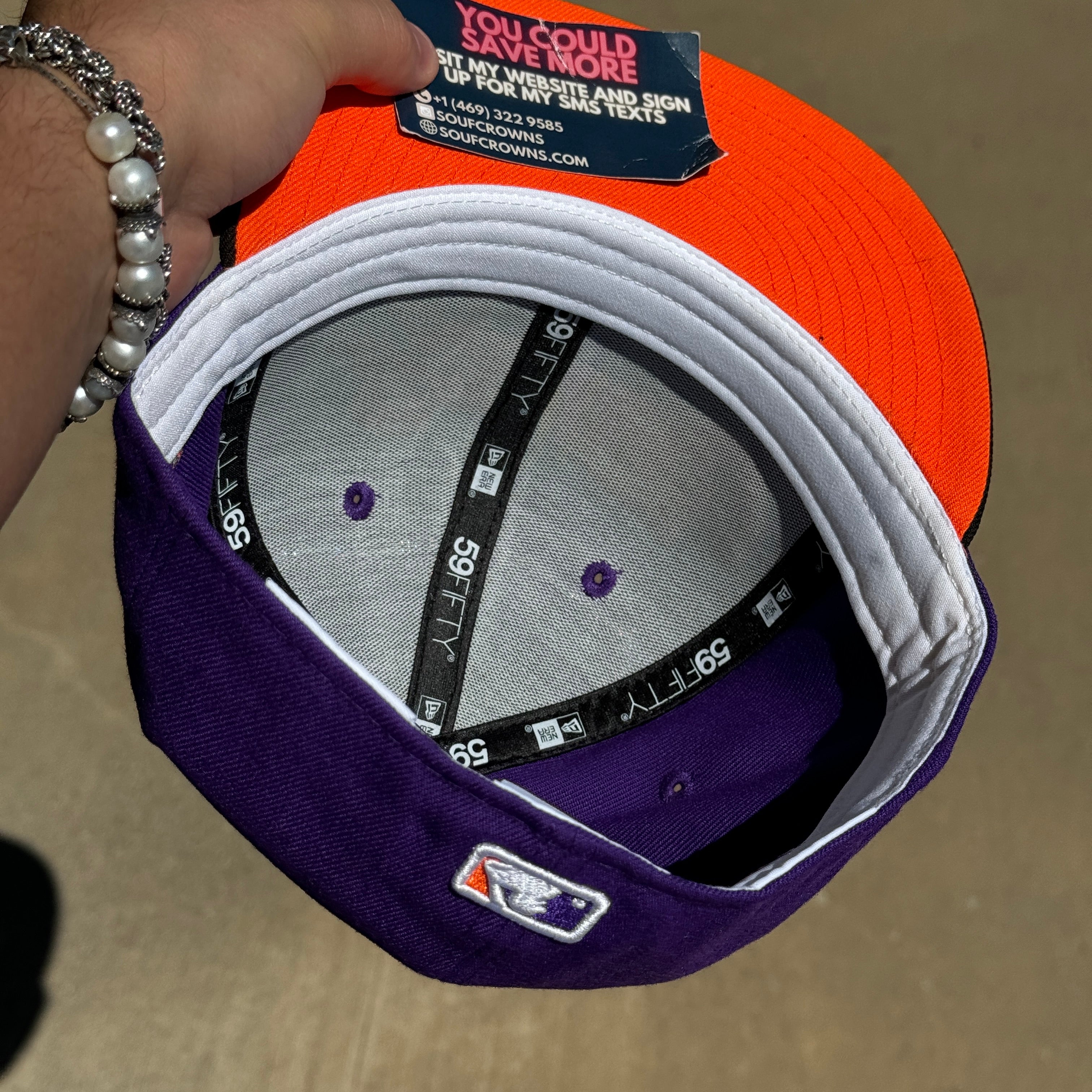 USED 1/8 Purple Arizona Serpientes Minor League 59fifty New Era Fitted Hat Cap