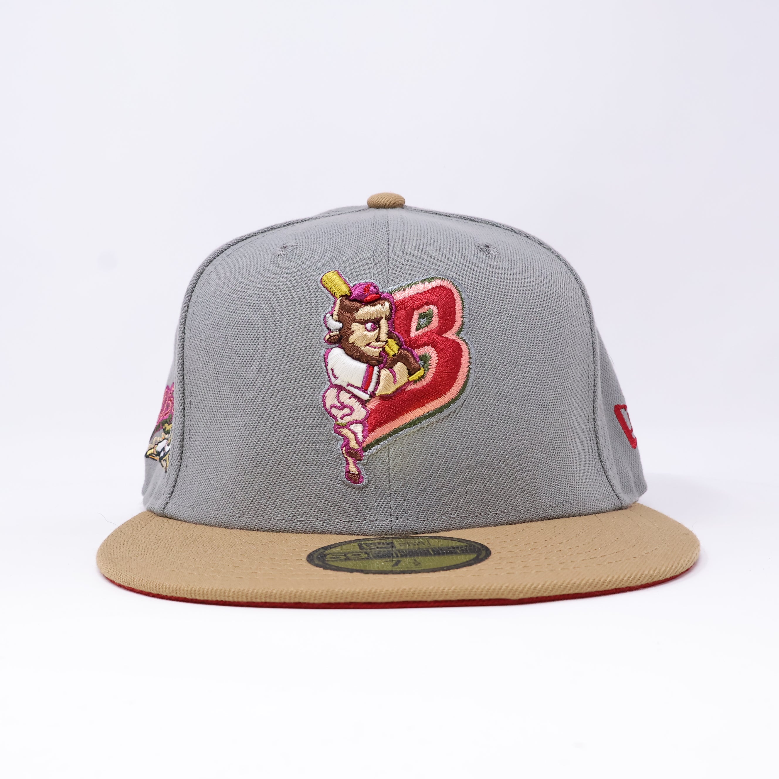 NWT 1/2 Grey Buffalo Bisons Sliding Bison 59FIFTY New Era Fitted Hat Cap