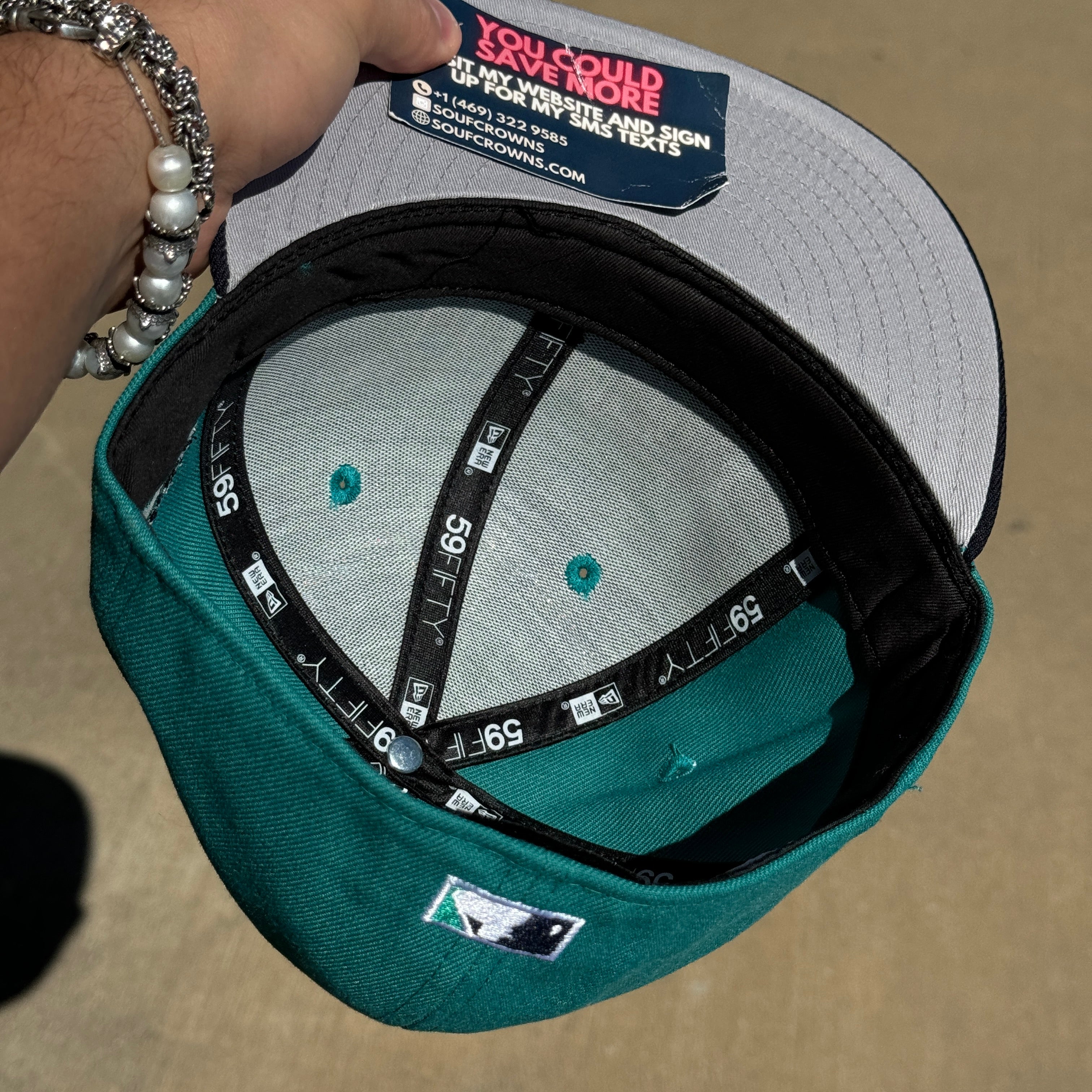 USED 1/8 Teal Seattle Mariners 35th Anniversary 59fifty New Era Fitted Hat Cap