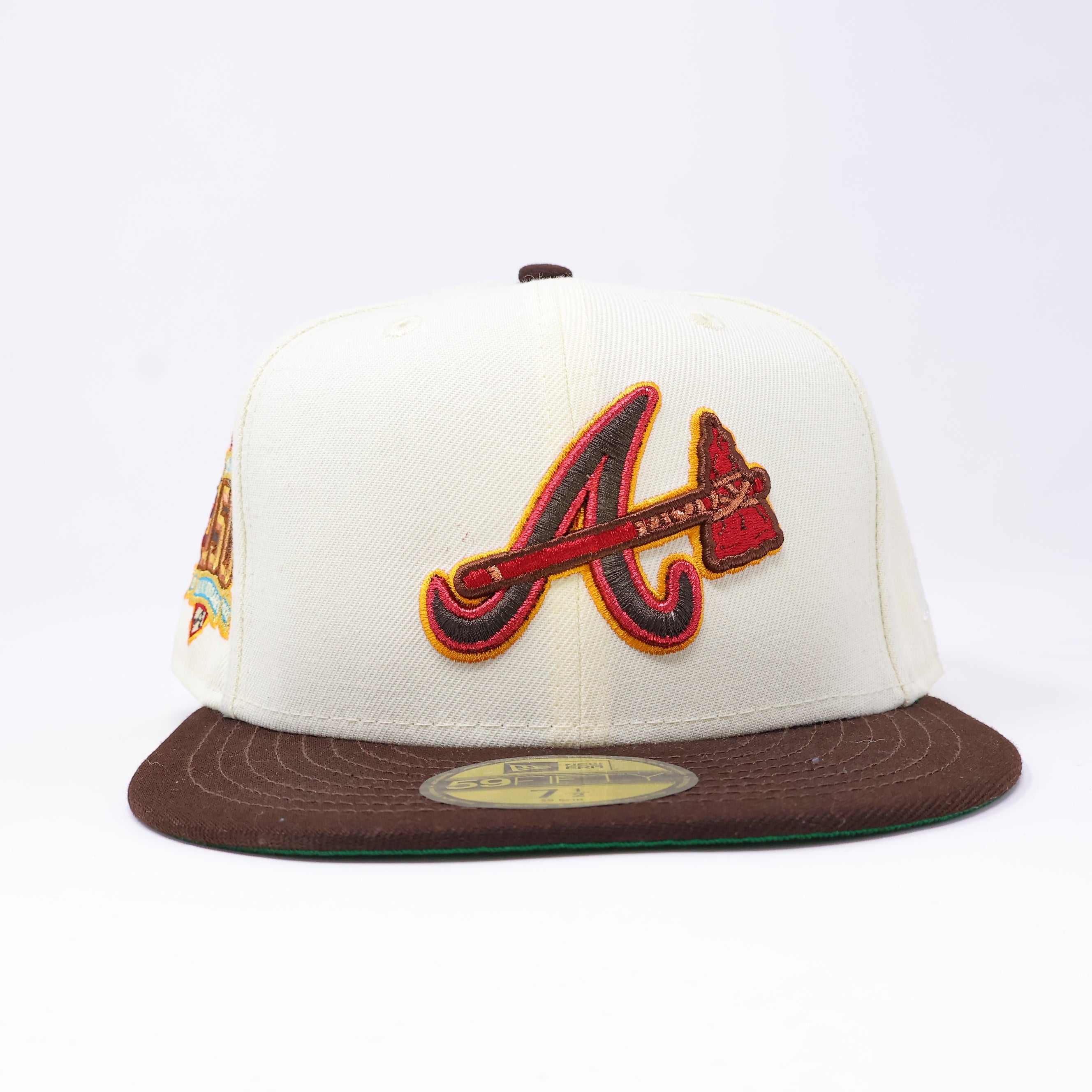 NWT 1/2 Cream Atlanta Braves 150th Anniversary 59FIFTY New Era Fitted Hat Cap