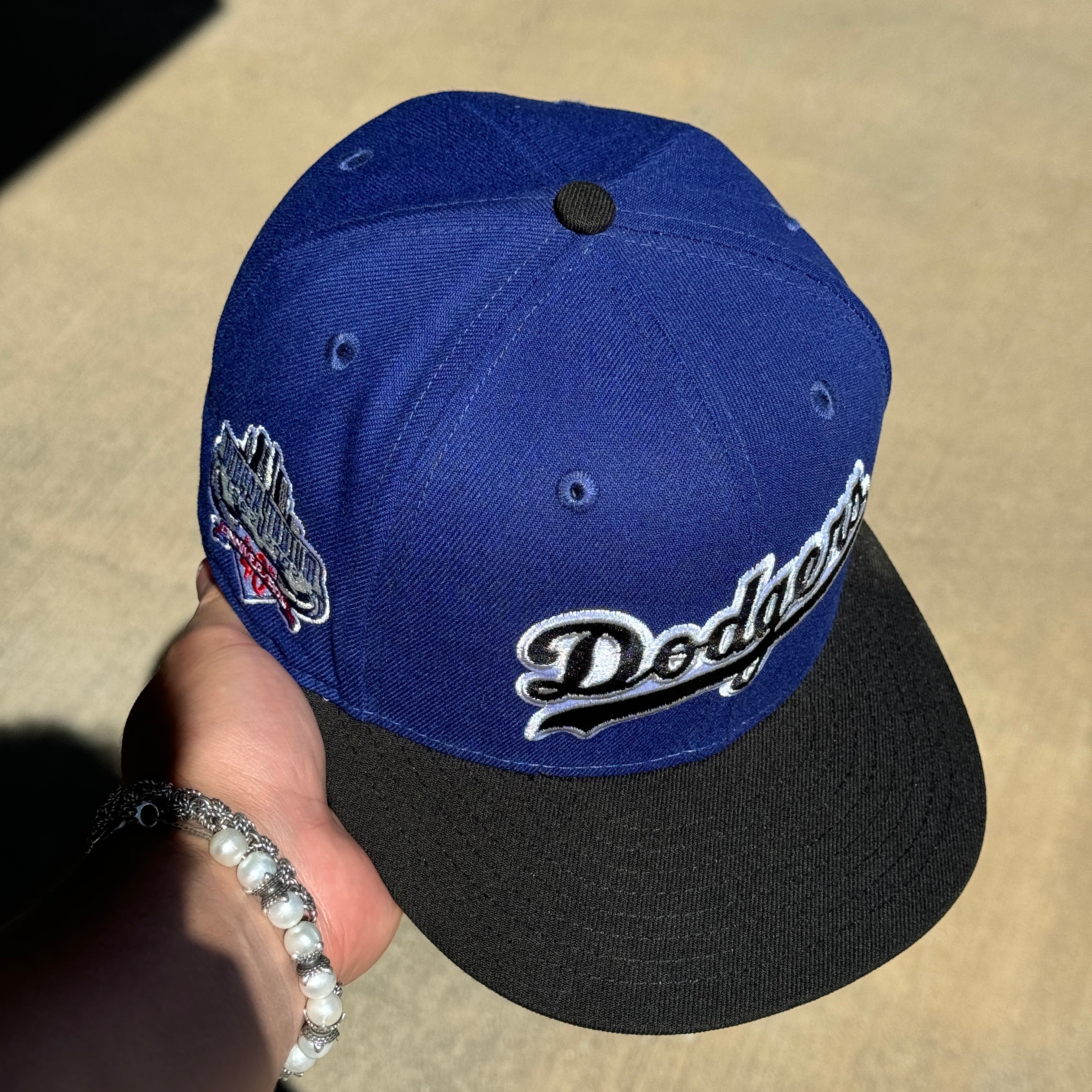 USED 1/8 Blue Los Angeles Dodgers 40th Anniversary 59fifty New Era Fitted Hat Cap