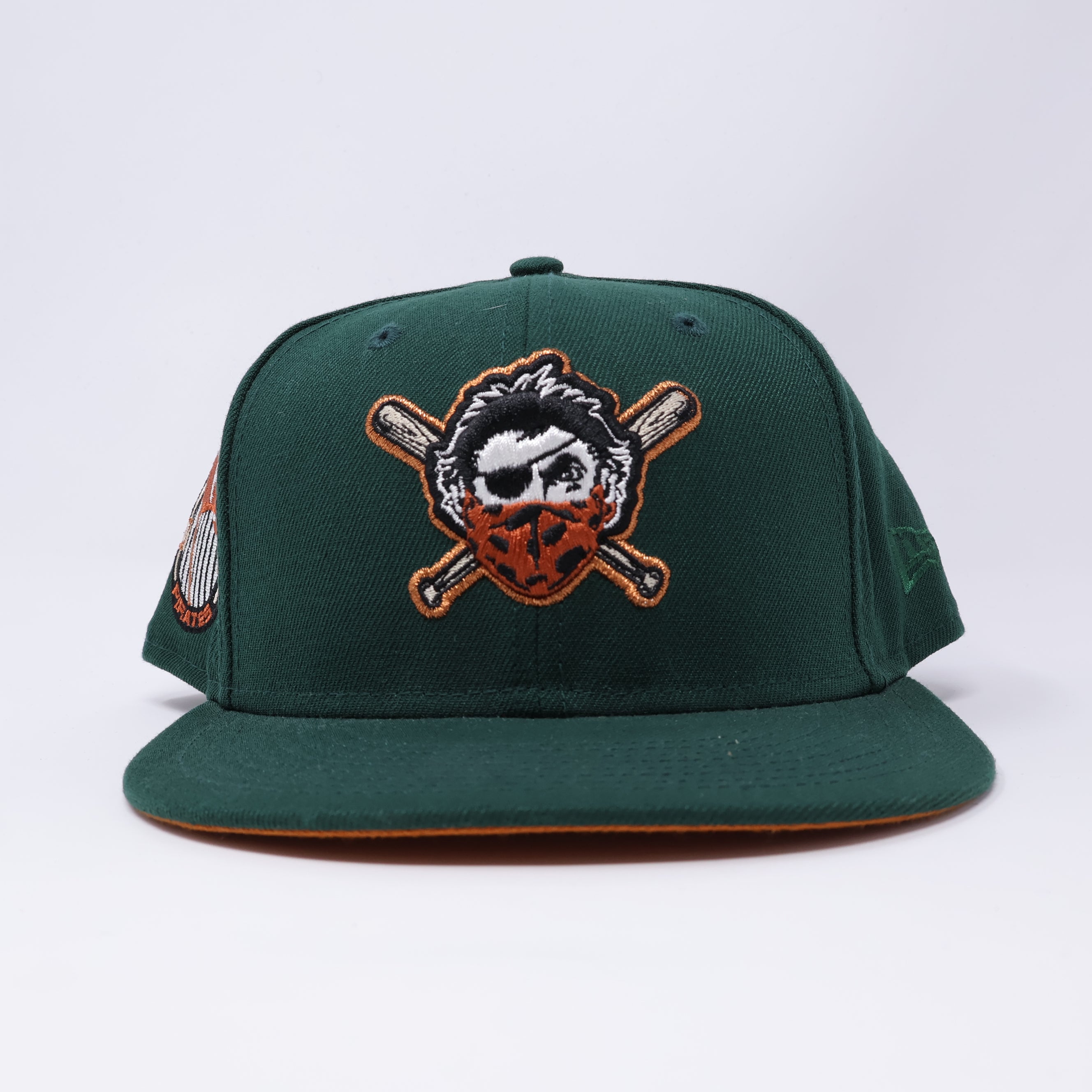 USED 3/4 Green Pittsburgh Pirates P Flag 59fifty New Era Fitted Hat Cap