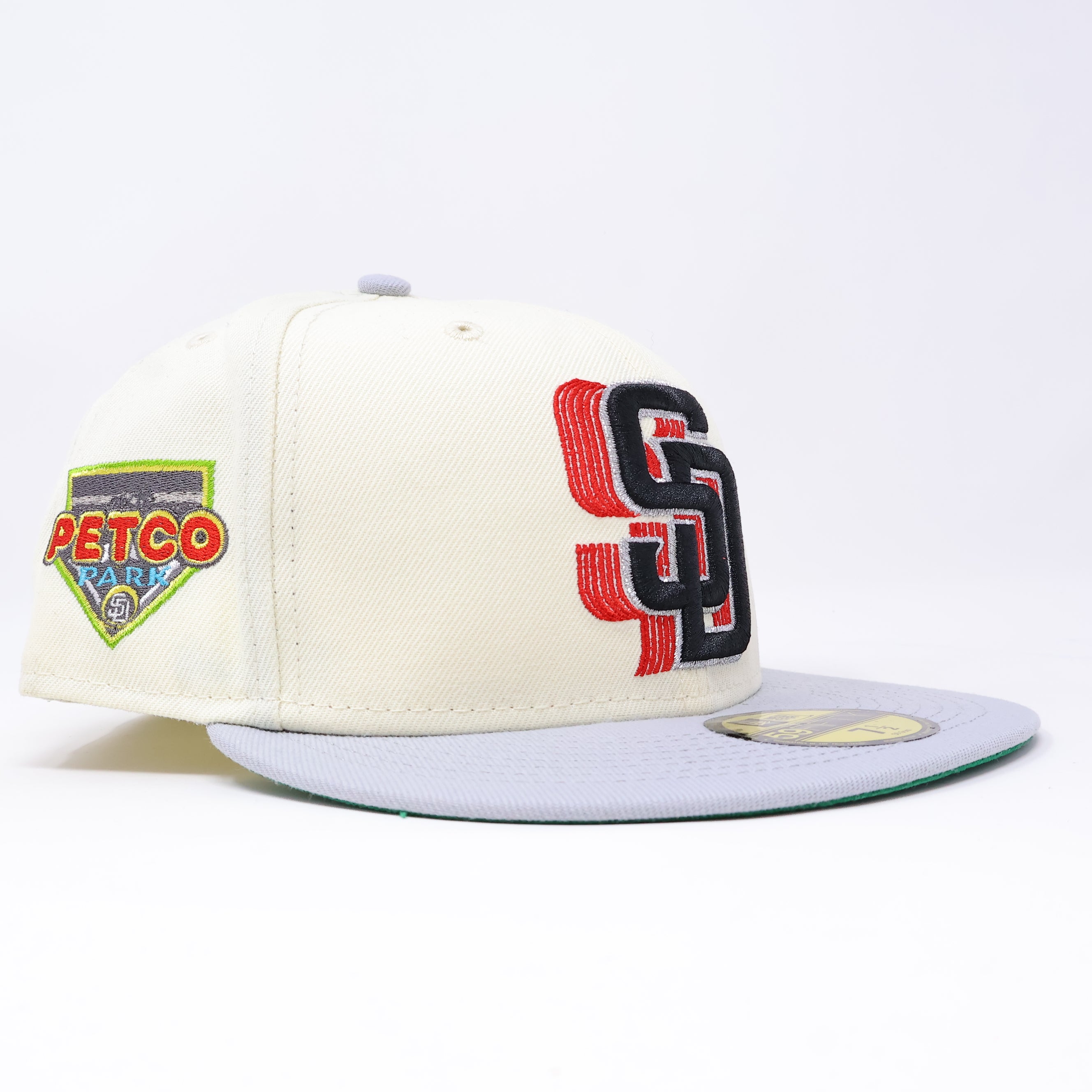 NWT 1/2 Cream San Diego Padres Petco Park 59FIFTY New Era Fitted Hat Cap