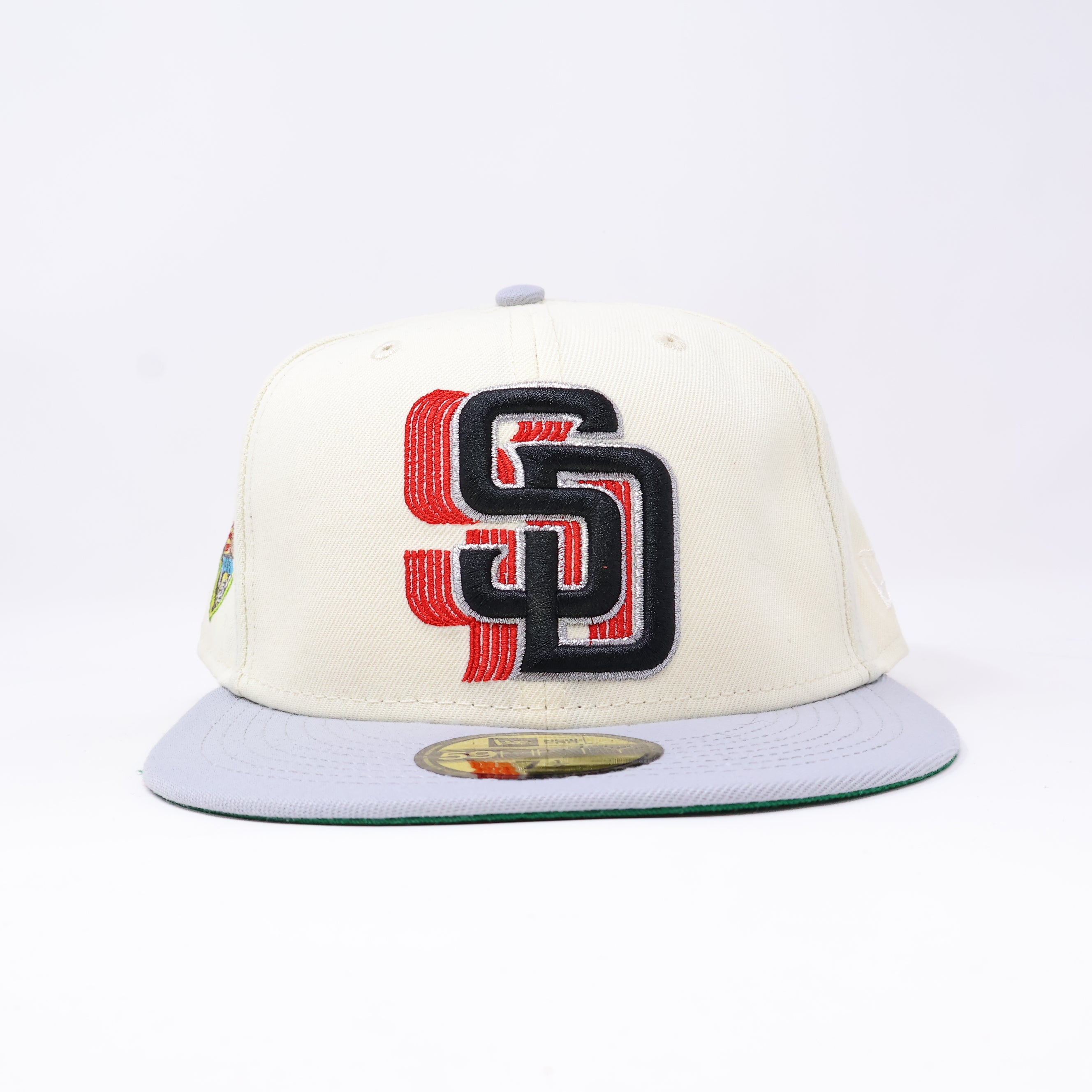 NWT 1/2 Cream San Diego Padres Petco Park 59FIFTY New Era Fitted Hat Cap
