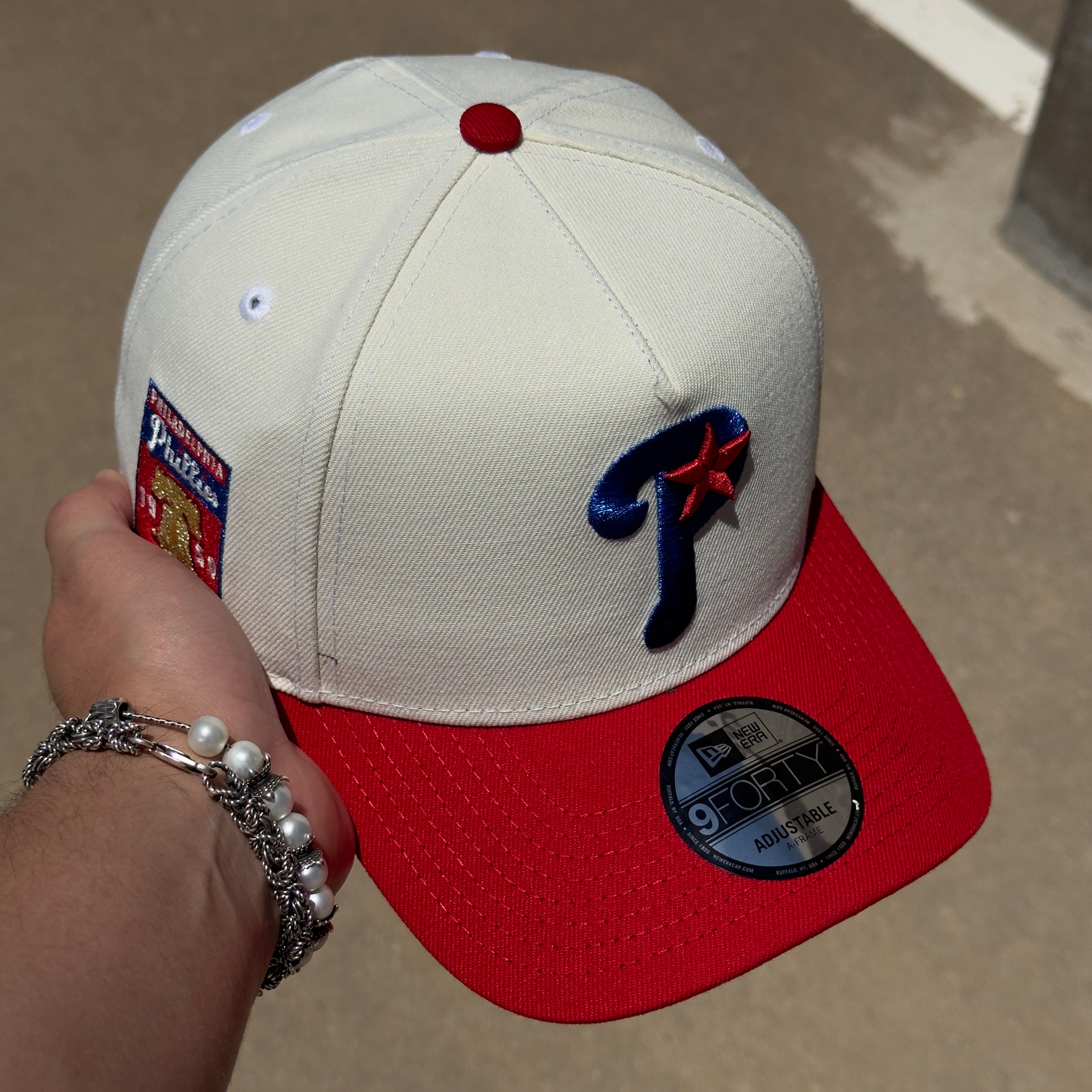NEW Chrome Philadelphia Phillies 1950 Bell New Era 9Fifty Adjustable One Size A-Frame