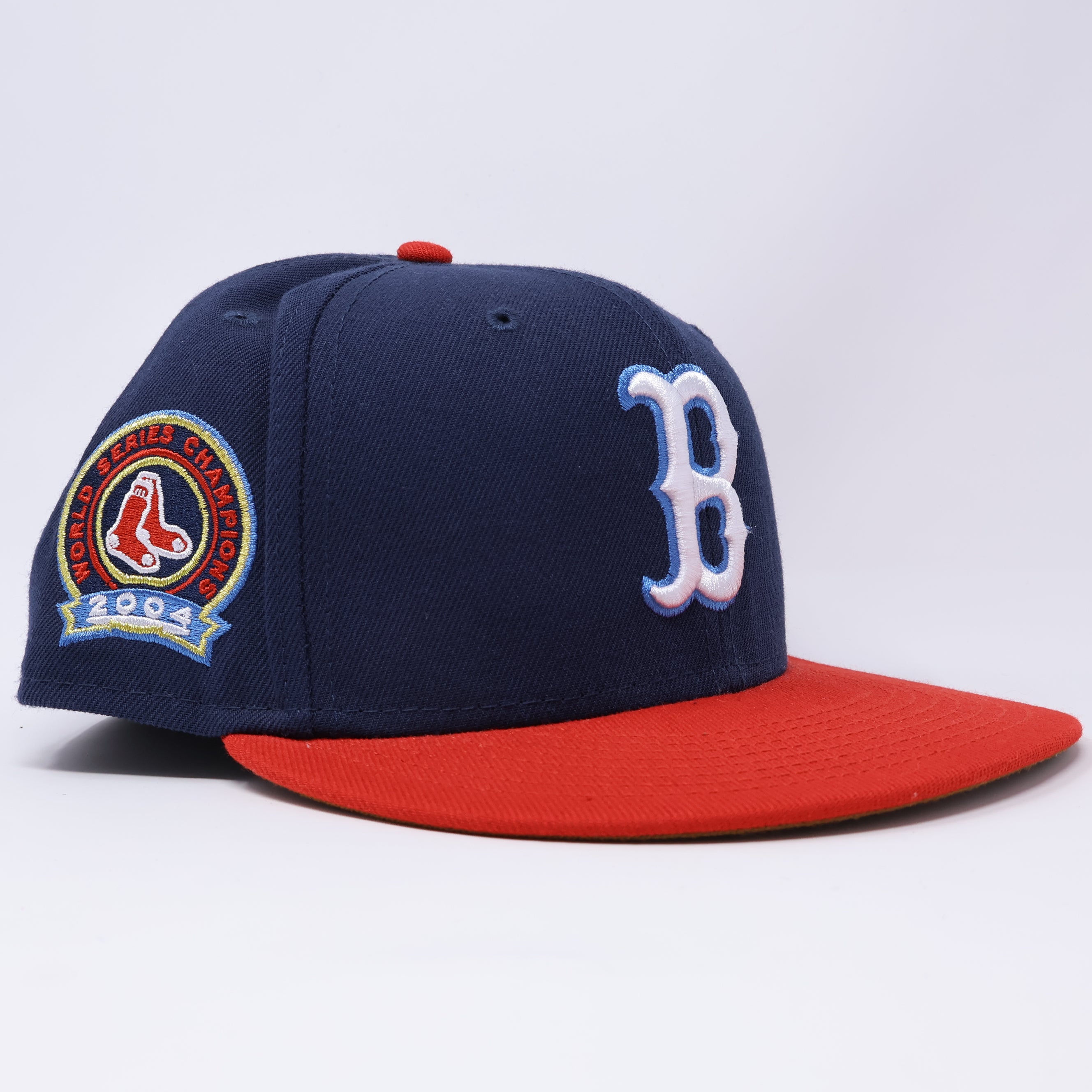 USED 3/4 Navy Boston Red Sox 2004 World Series 59fifty New Era Fitted Hat Cap
