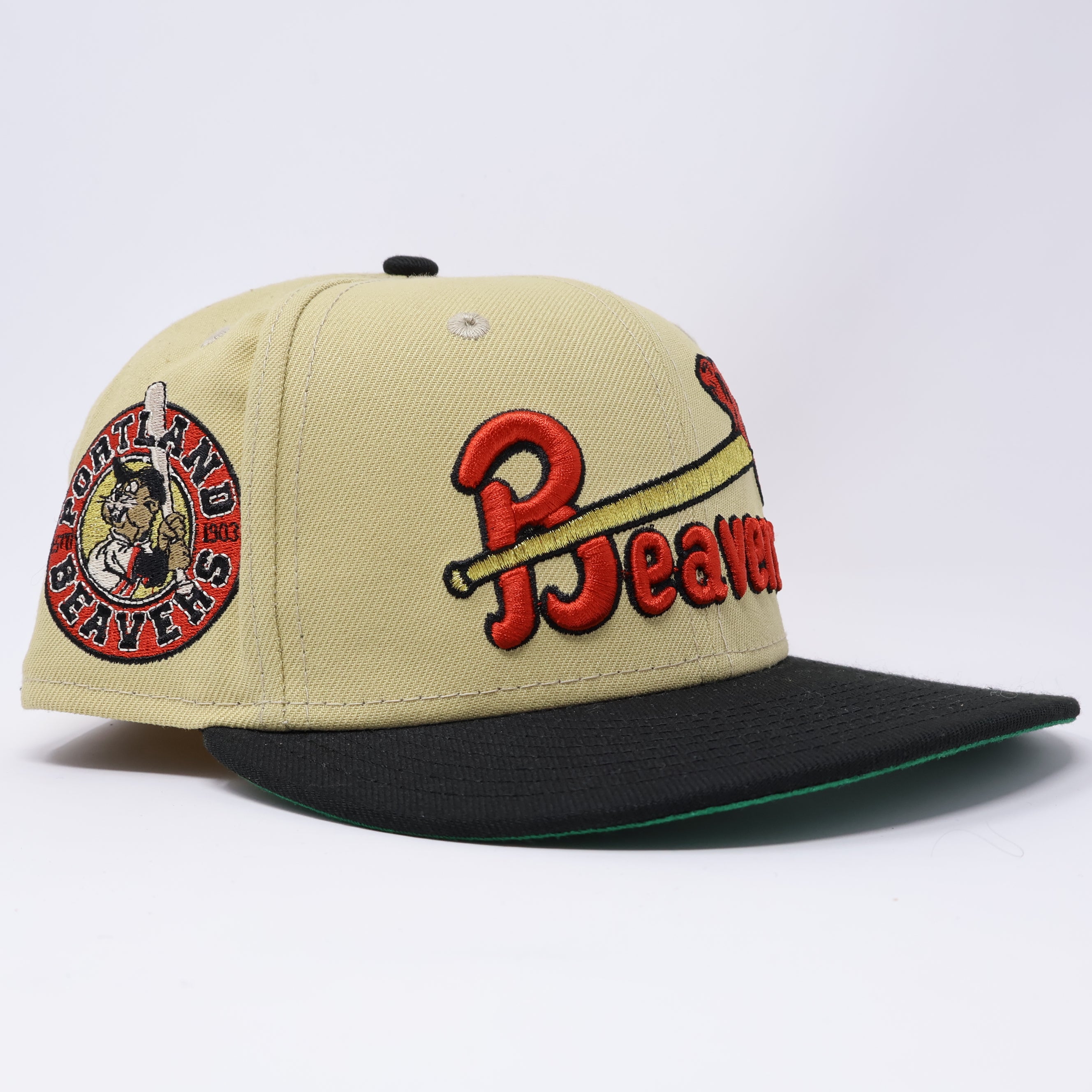 USED 1/8 Khaki Portland Beavers Minor League 59fifty New Era Fitted Hat Cap