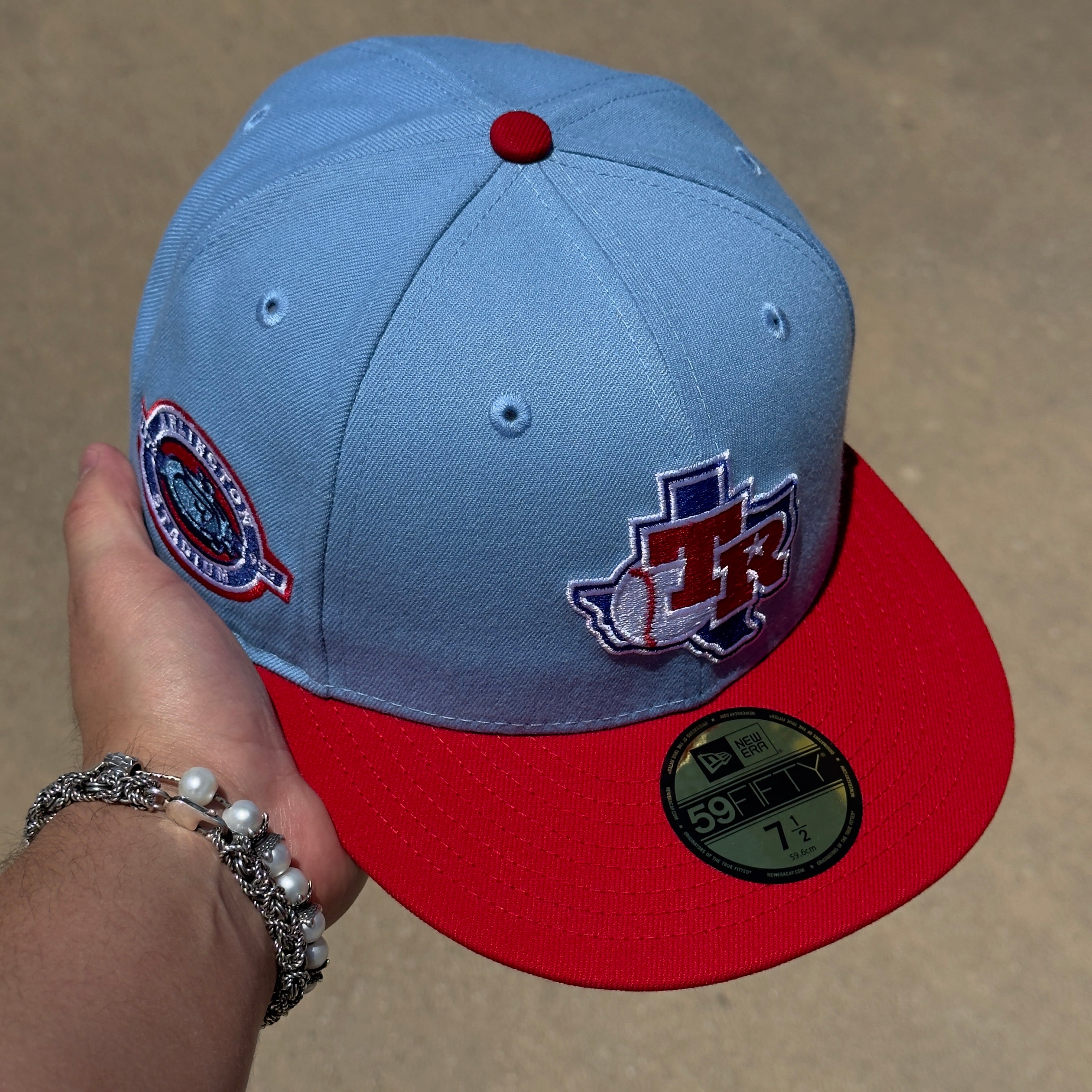 NEW 1/2 Blue Dallas Texas Rangers Arlington Hatclub 59FIFTY New Era Fitted Hat