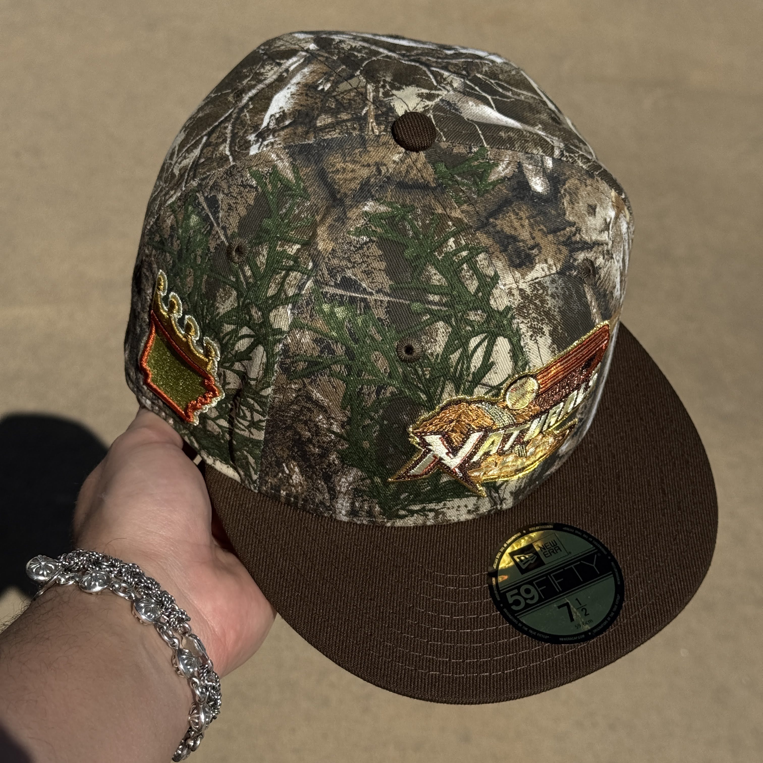 NWT 1/2 Camo Realtree Arkansas Naturals Minor League 59fifty New Era Fitted Hat Cap