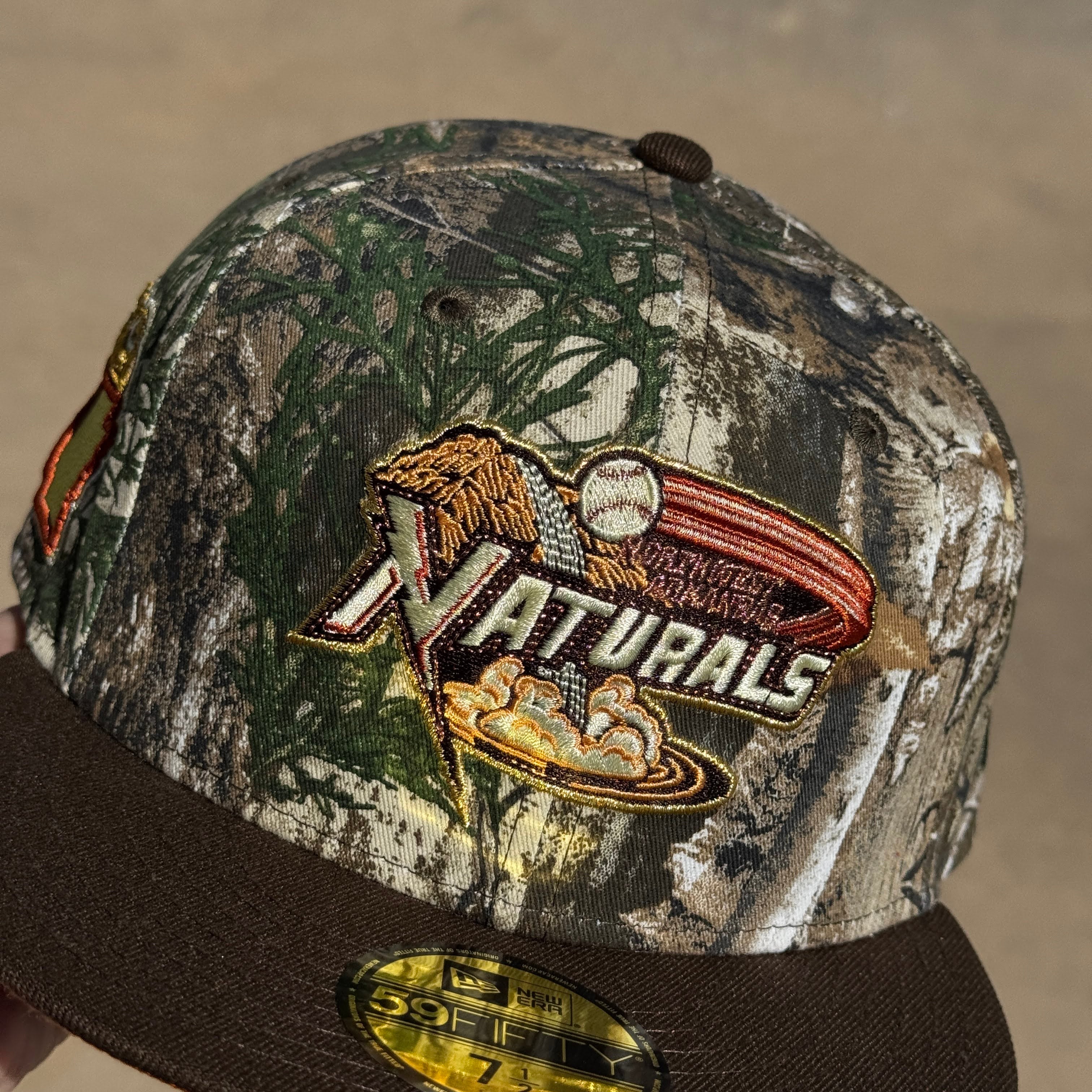 NWT 1/2 Camo Realtree Arkansas Naturals Minor League 59fifty New Era Fitted Hat Cap