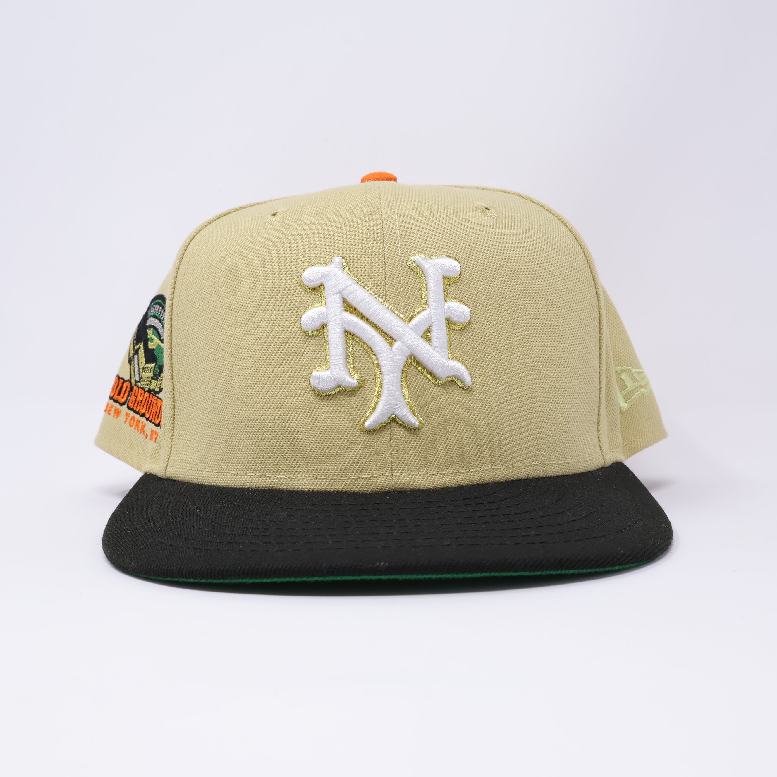 USED 3/4 Khaki New York giants Polo Grounds Stadium 59fifty New Era Fitted Hat Cap