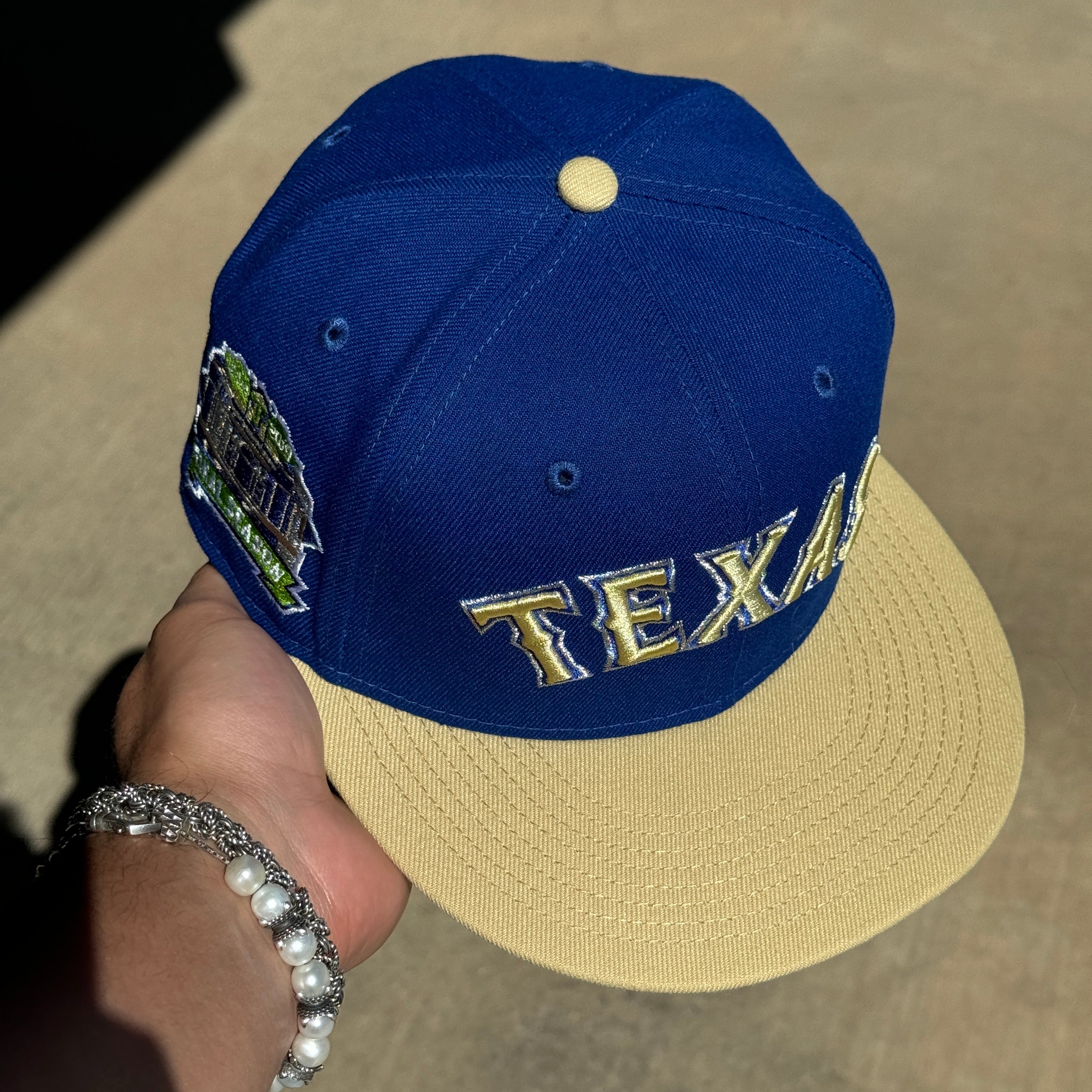 USED 1/8 Blue Dallas Texas Rangers Final Season 59fifty New Era Fitted Hat Cap