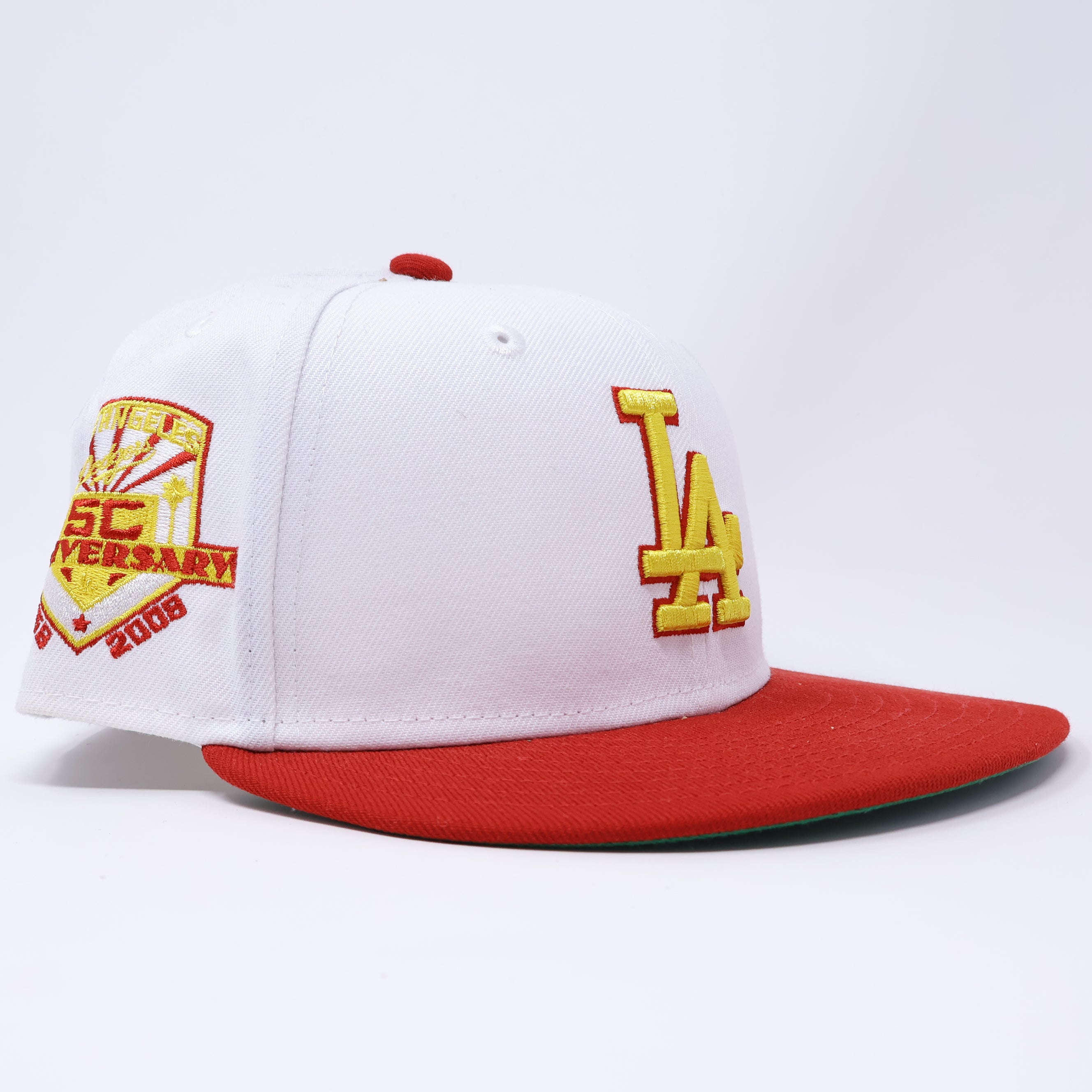 USED 1/8 White Los Angeles Dodgers 59fifty New Era Fitted Hat Cap