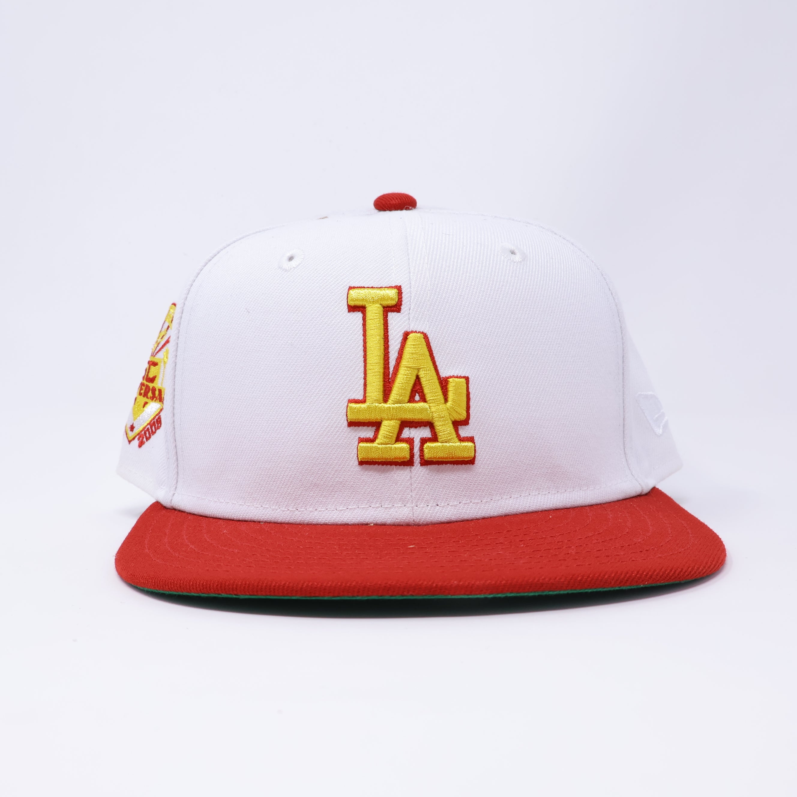 USED 1/8 White Los Angeles Dodgers 59fifty New Era Fitted Hat Cap