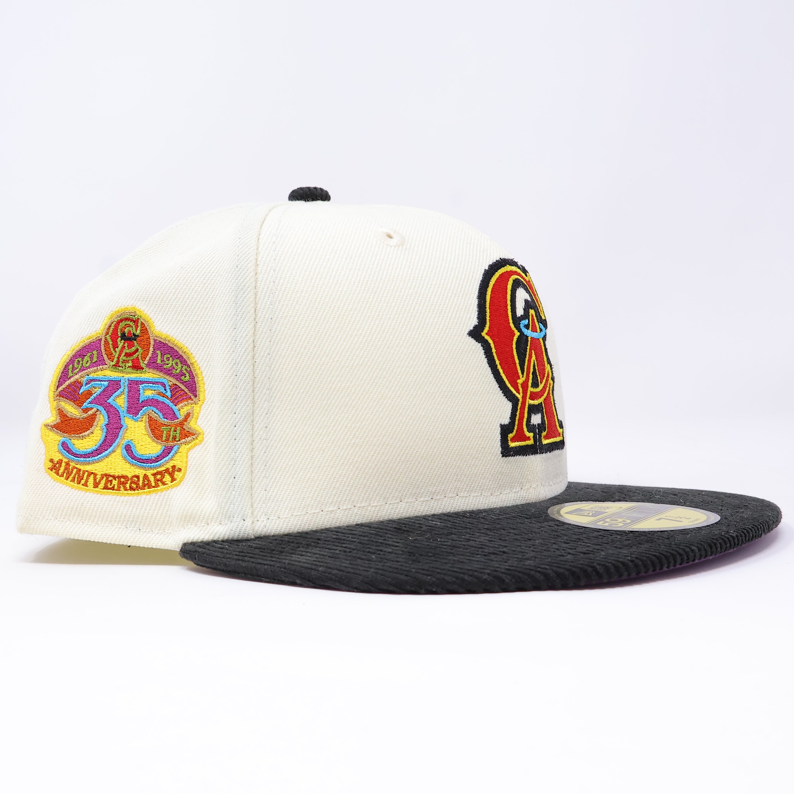 NWT 1/2 Cream Los Angeles Angels 35th Anniversary 59FIFTY New Era Fitted Hat Cap