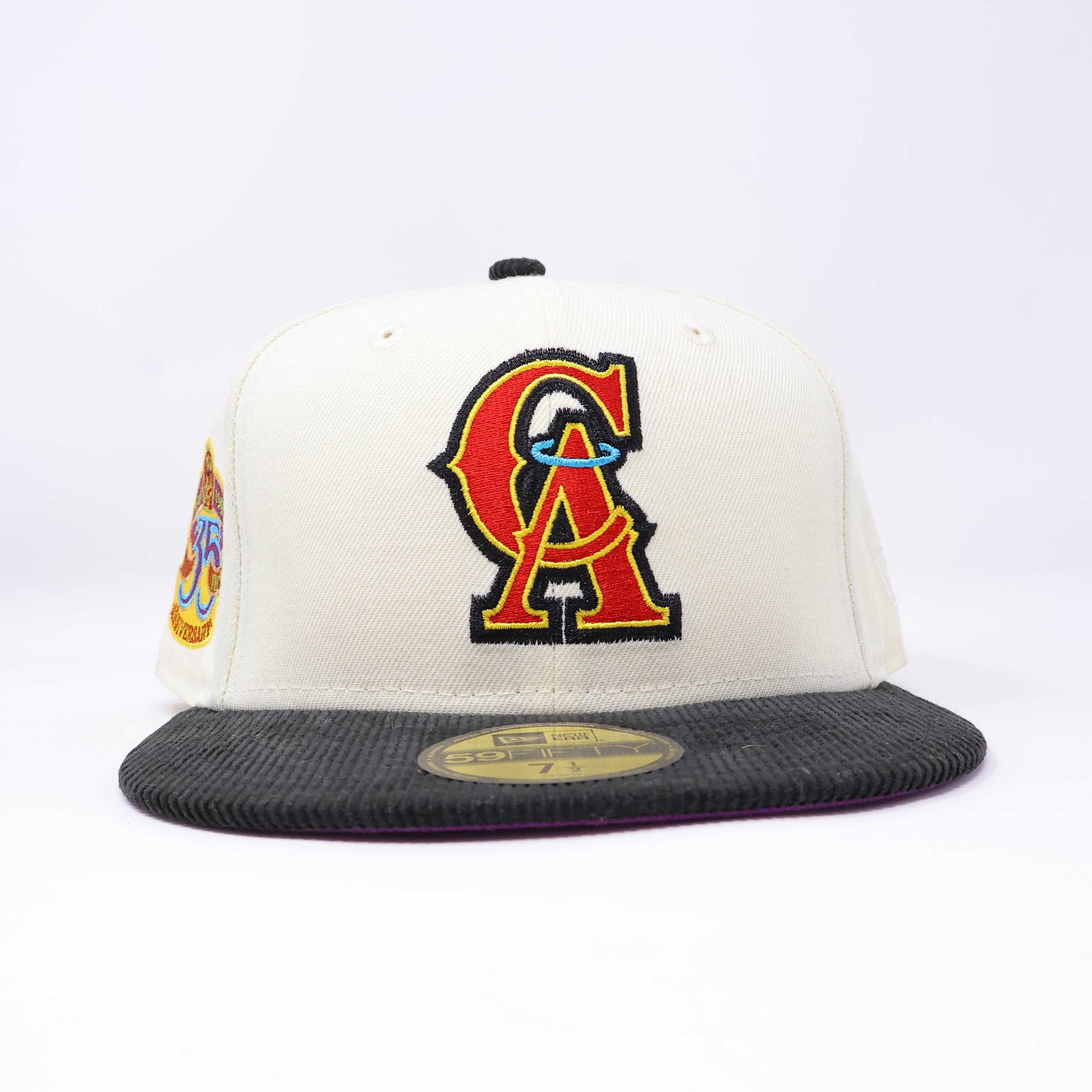 NWT 1/2 Cream Los Angeles Angels 35th Anniversary 59FIFTY New Era Fitted Hat Cap