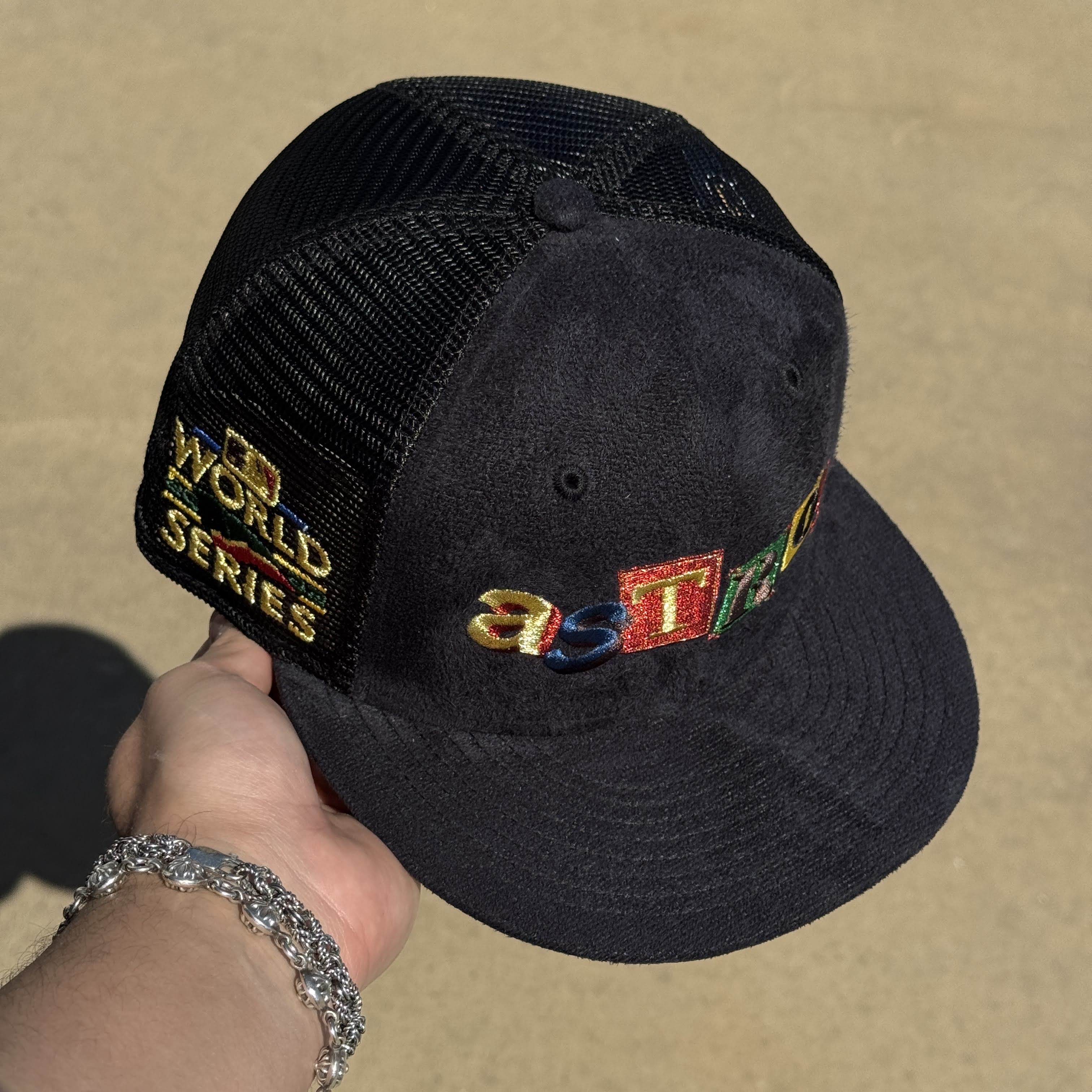 NWT 1/2 Black Houston Astros 2022 World Series 59fifty New Era Fitted Hat Cap