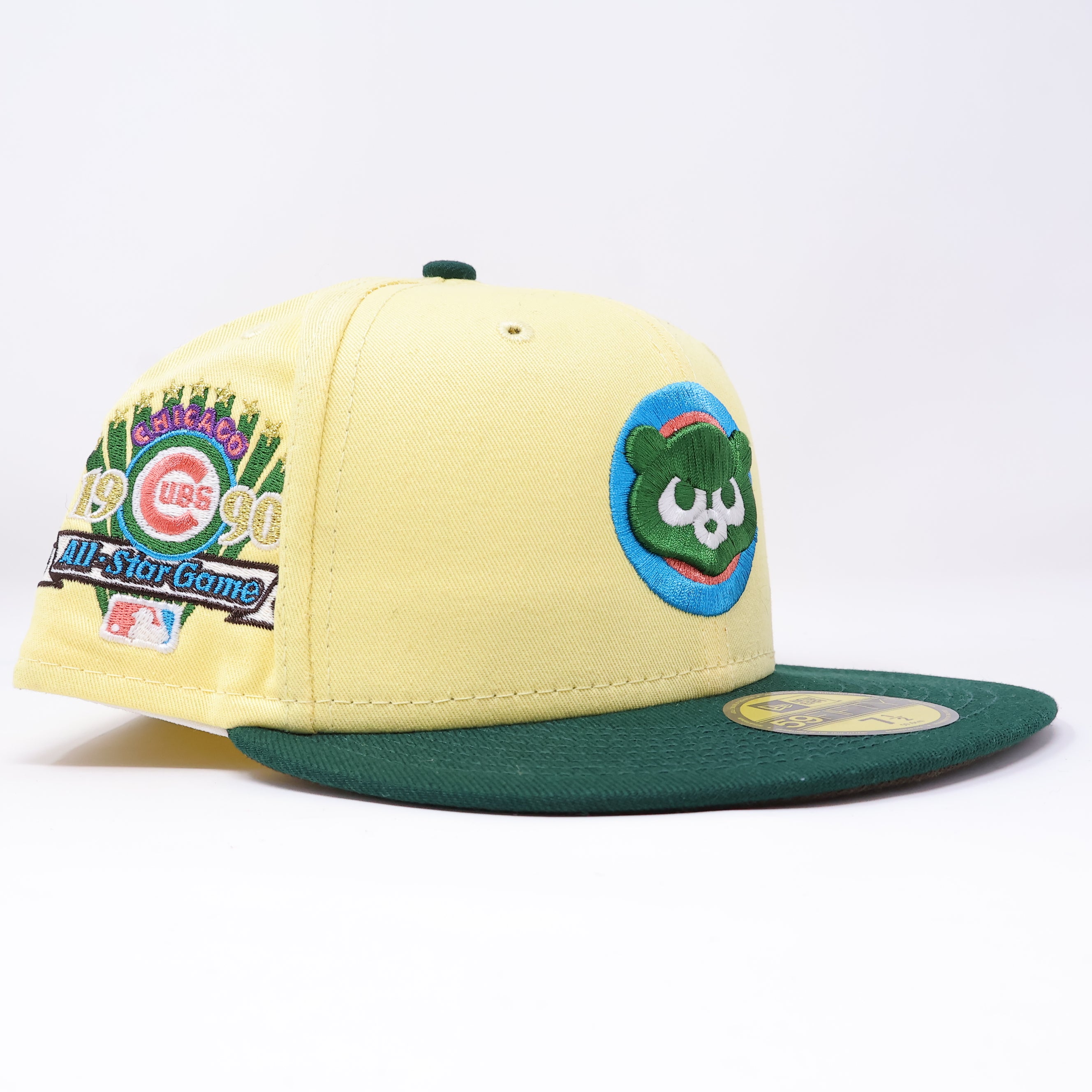 NWT 1/2 Yellow Chicago Cubs 1990 All Star Game 59FIFTY New Era Fitted Hat Cap