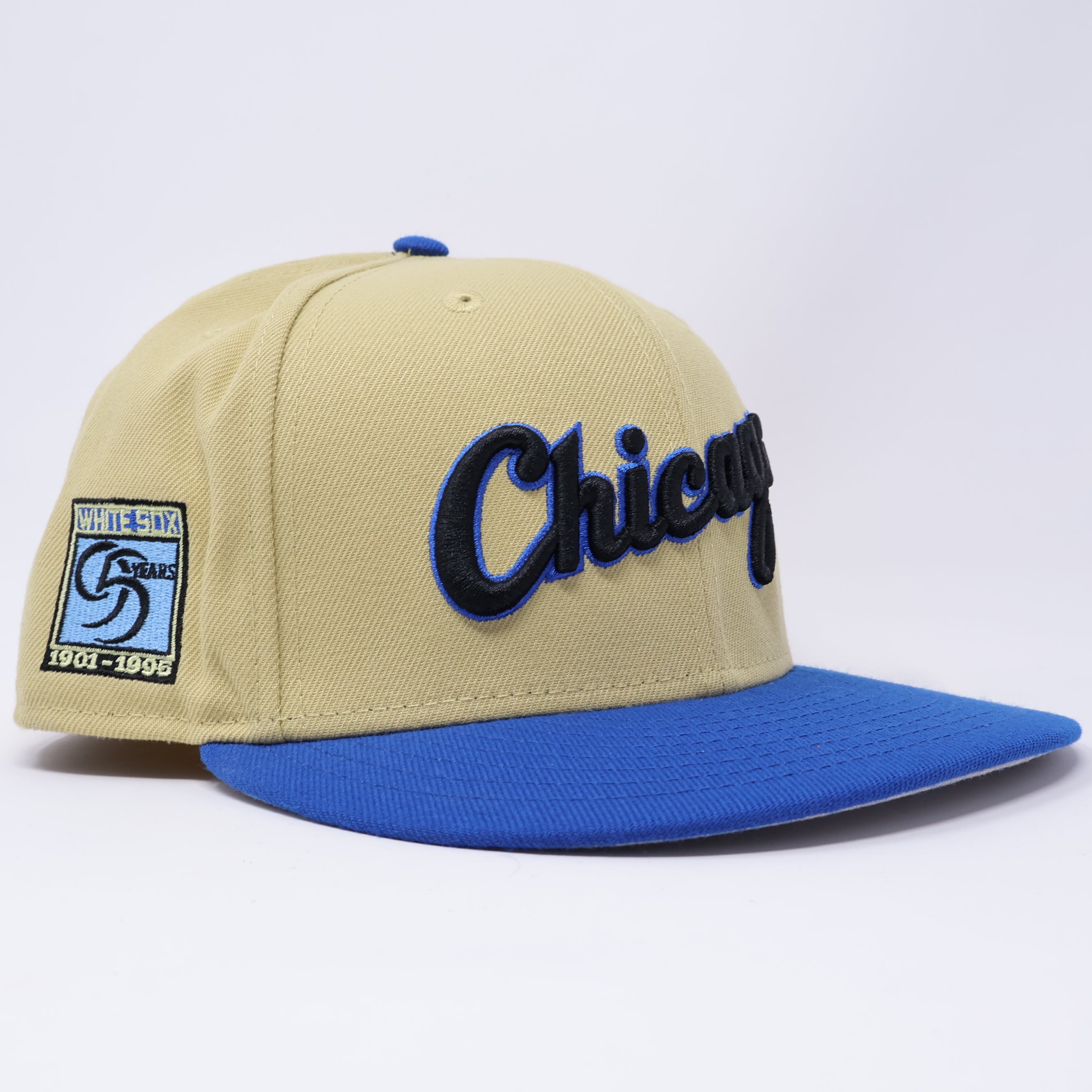 USED 3/4 Khaki Chicago White Sox 95 Years 59fifty  New Era Fitted Hat Cap