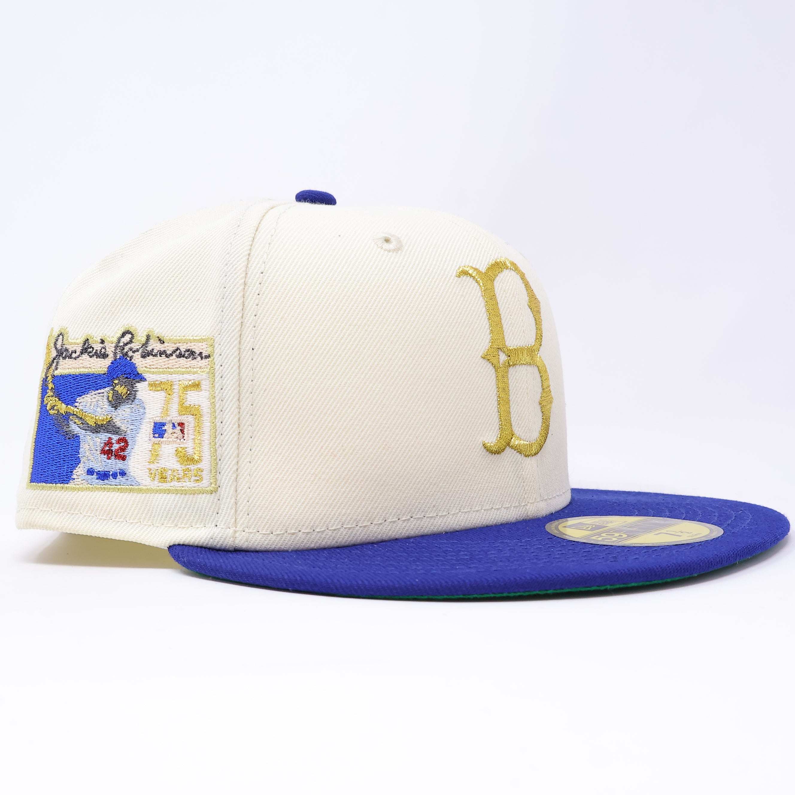 NWT 1/2 Cream Brooklyn Dodgers Jackie Robinson 59FIFTY New Era Fitted Hat Cap