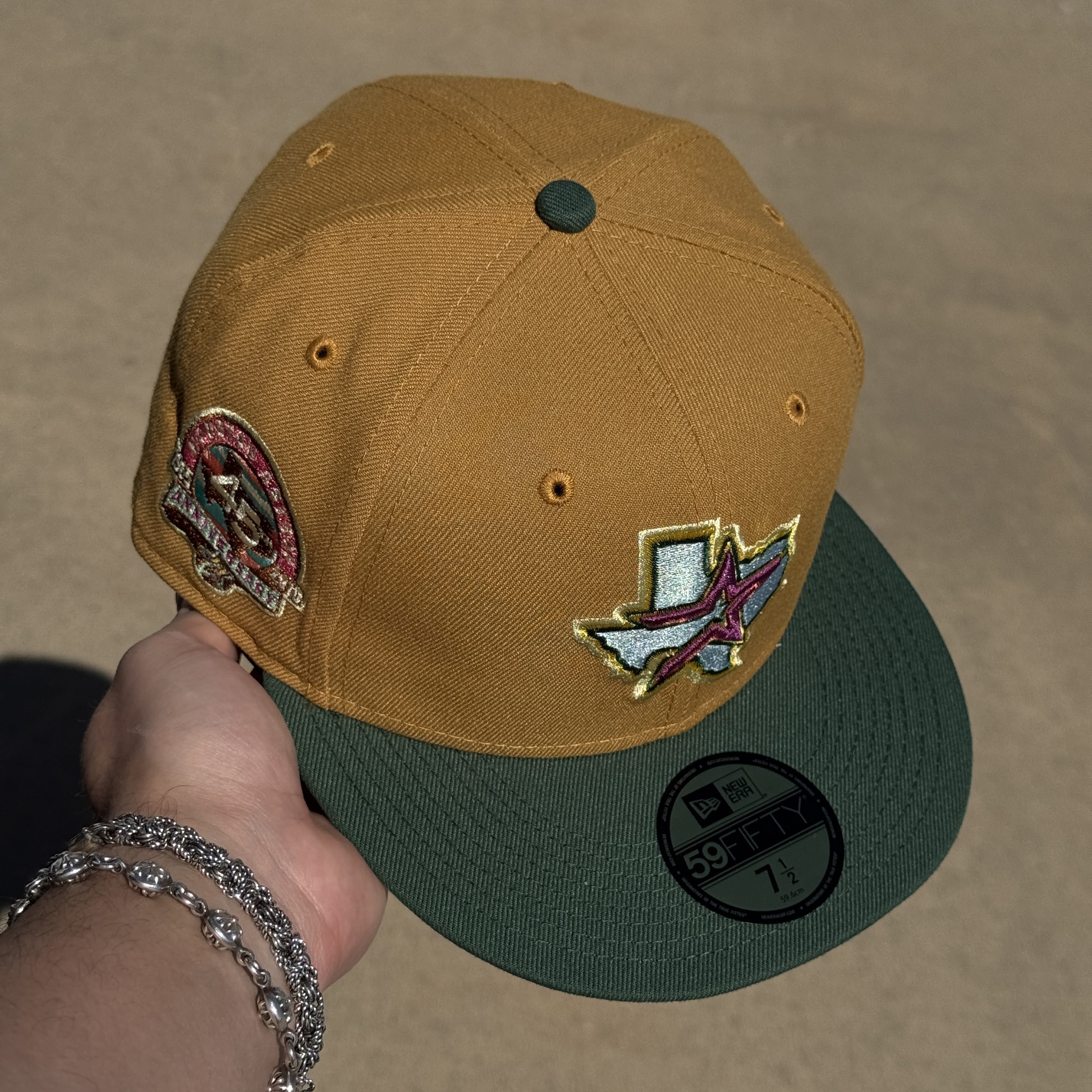 NWT 1/2 Brown Houston Astros 45th Anniverary 59fifty New Era Fitted Hat Cap