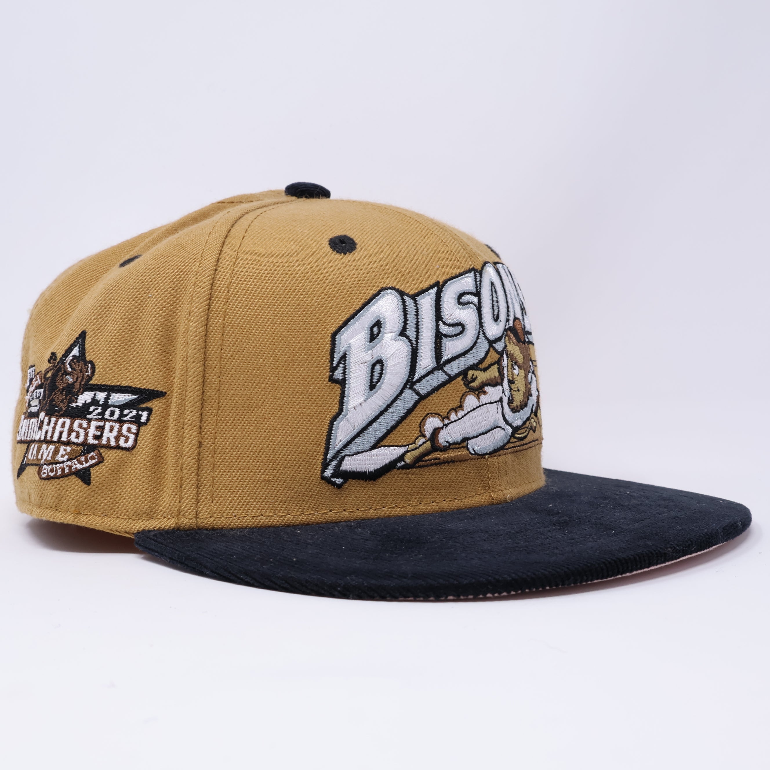 USED 5/8 Brown Buffalo Bisons Brim Chasers Custom Fitted Hat Cap