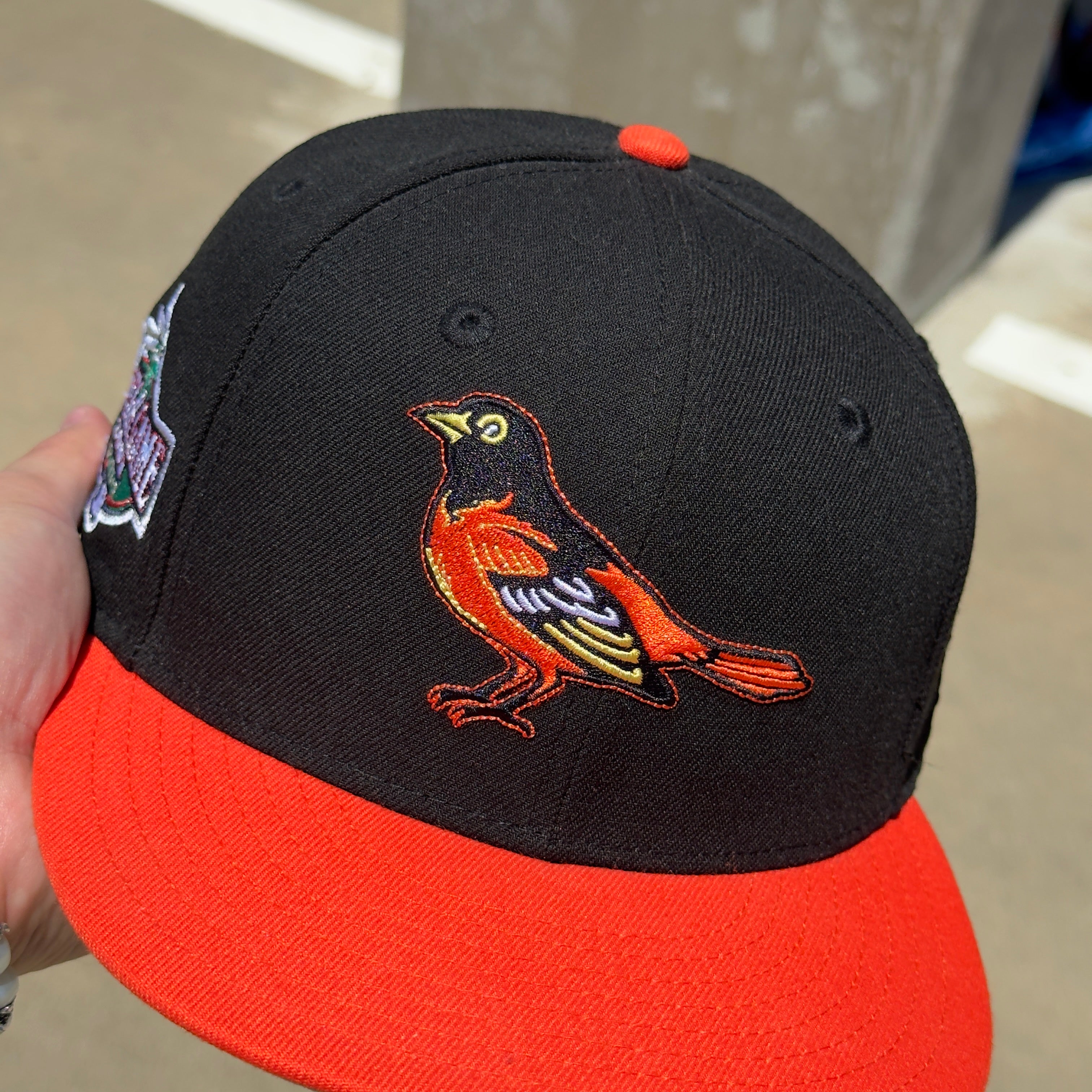 USED 3/8 Black Baltimore Orioles 2001 All Star Game 59FIFTY New Era Fitted Hat Cap