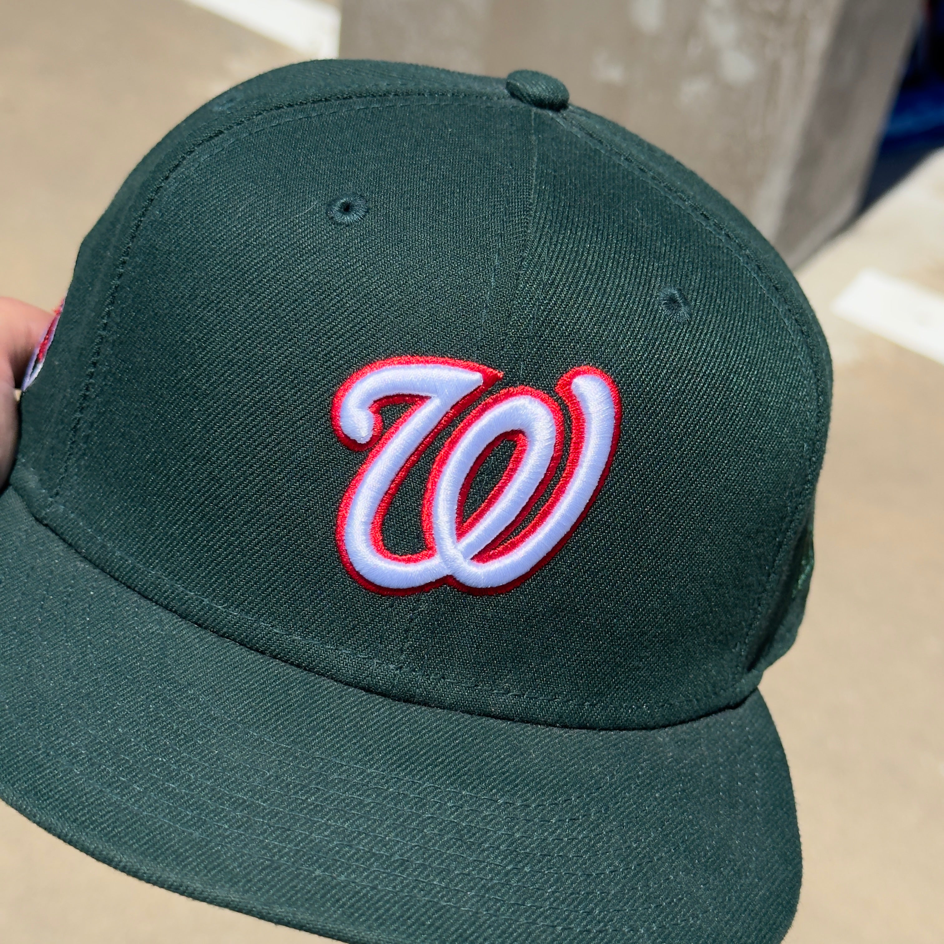 USED 5/8 Green Washington Nationals World Series 2019 59fifty New Era Fitted Hat Cap