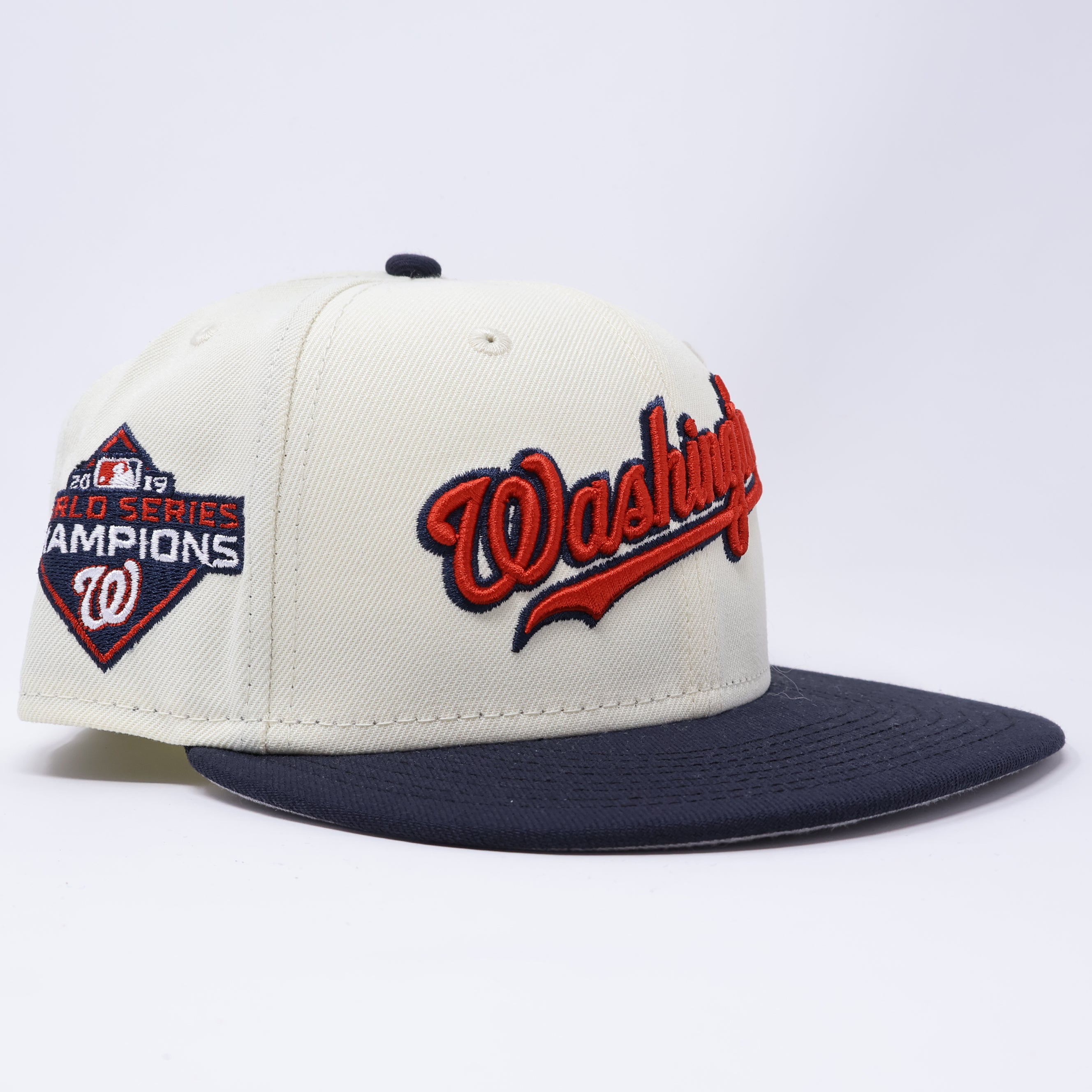 USED 1/8 Chrome Washington Nationals 2019 World Series 59fifty New Era Fitted Hat Cap