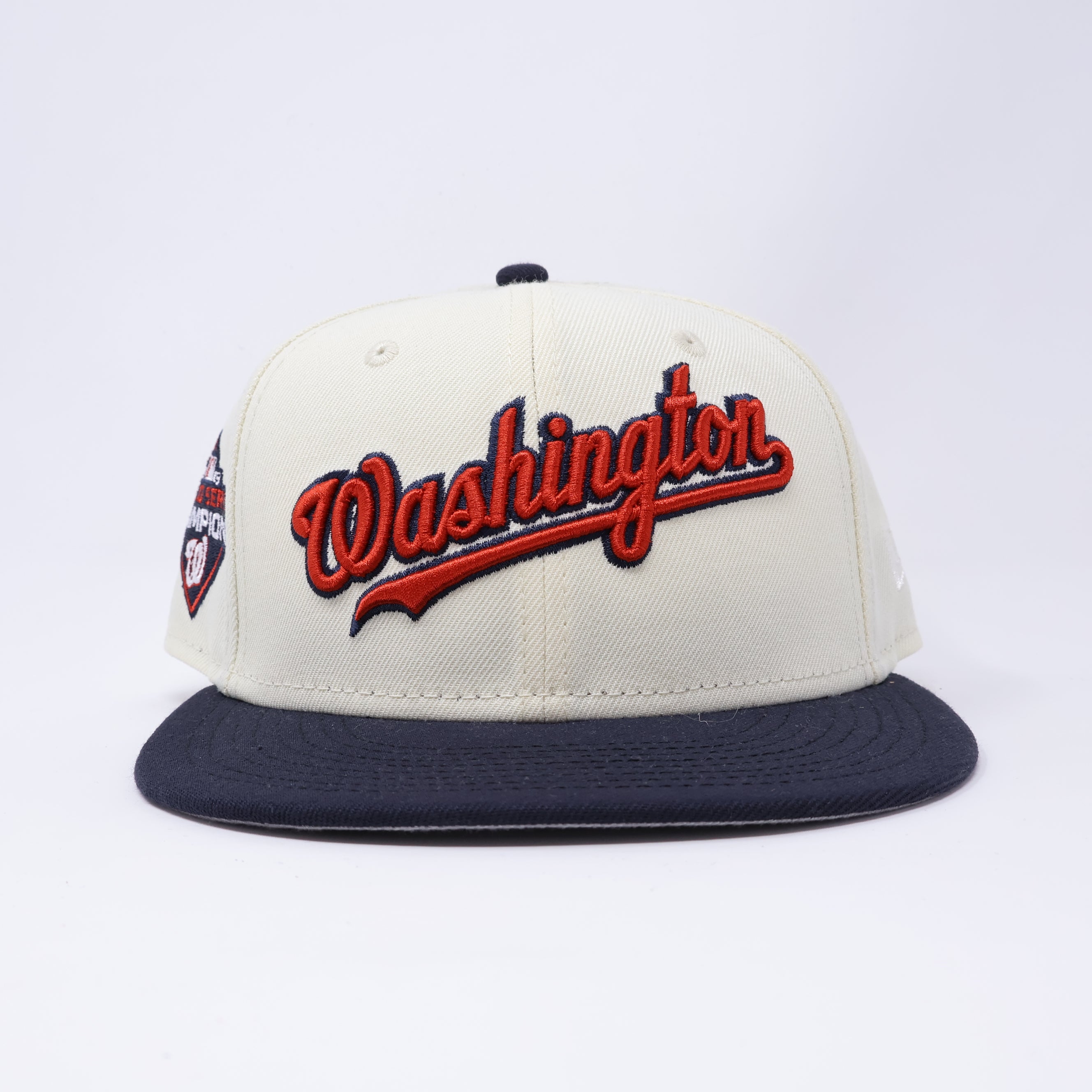 USED 1/8 Chrome Washington Nationals 2019 World Series 59fifty New Era Fitted Hat Cap