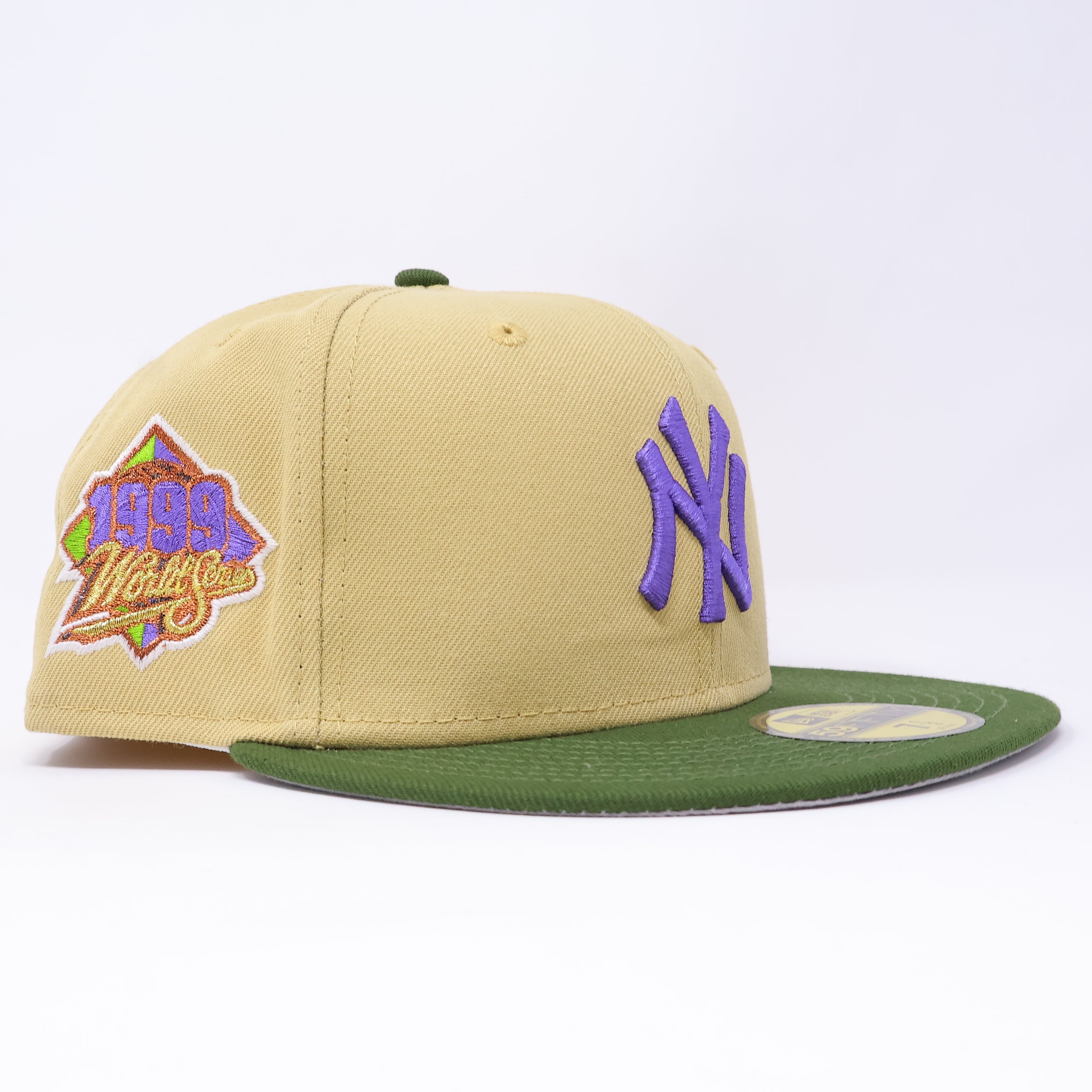 NWT 1/2 Tan New York Yankees 1999 World Series 59FIFTY New Era Fitted Hat Cap