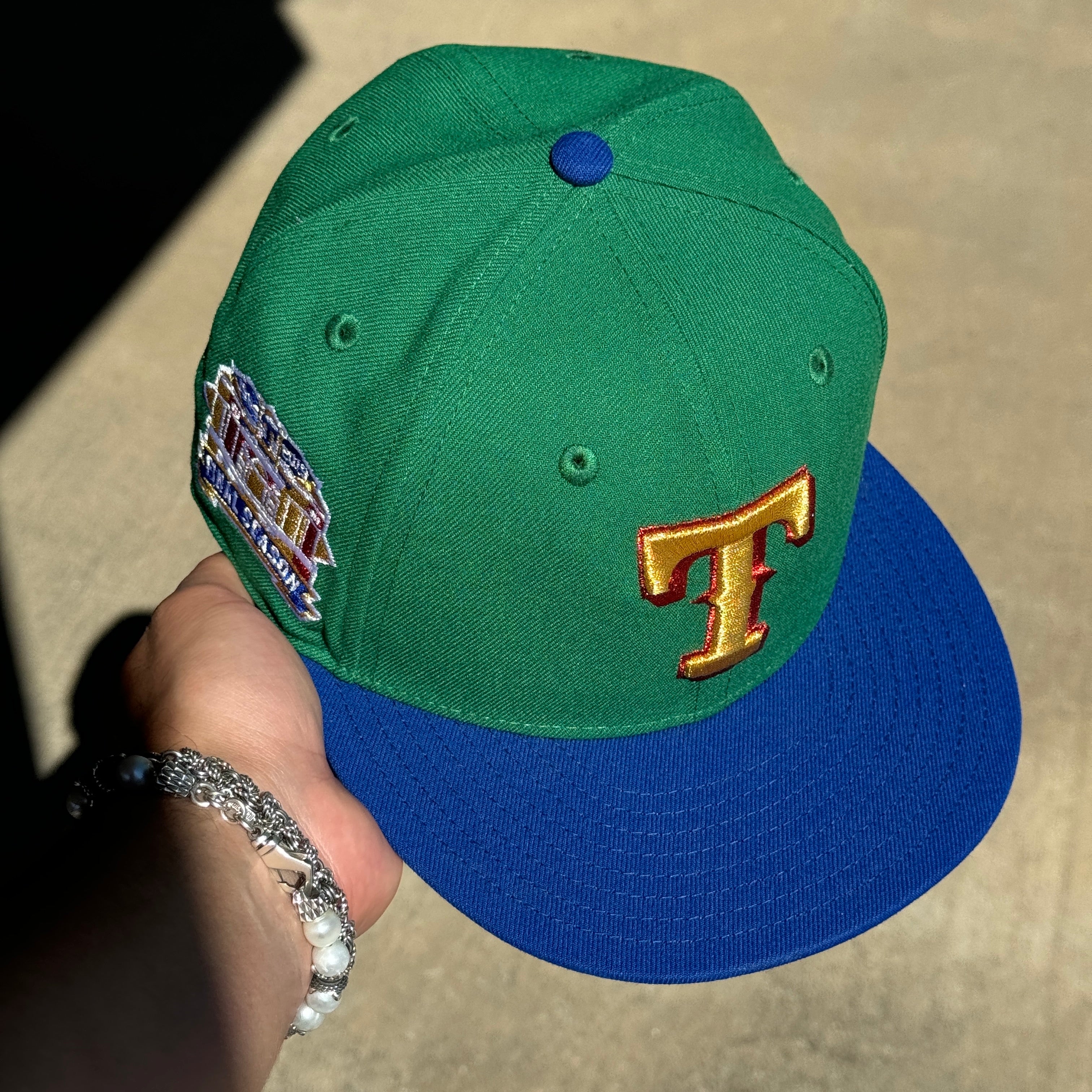 USED 1/8 Green Dallas Texas Rangers Final Season 59fifty New Era Fitted Hat Cap