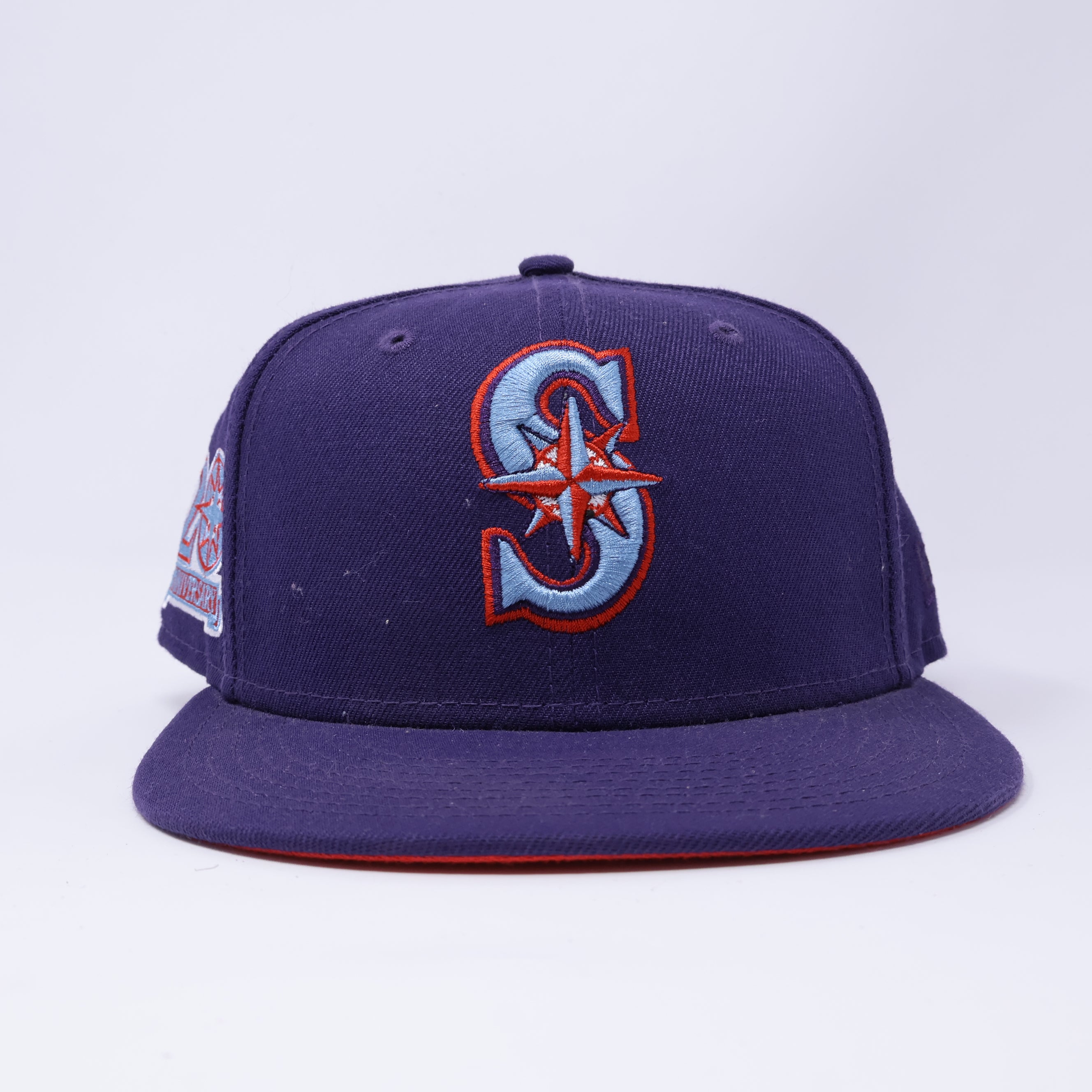 USED 5/8 Purple Seattle Mariners 20th Anniversary 59fifty New Era Fitted Hat Cap