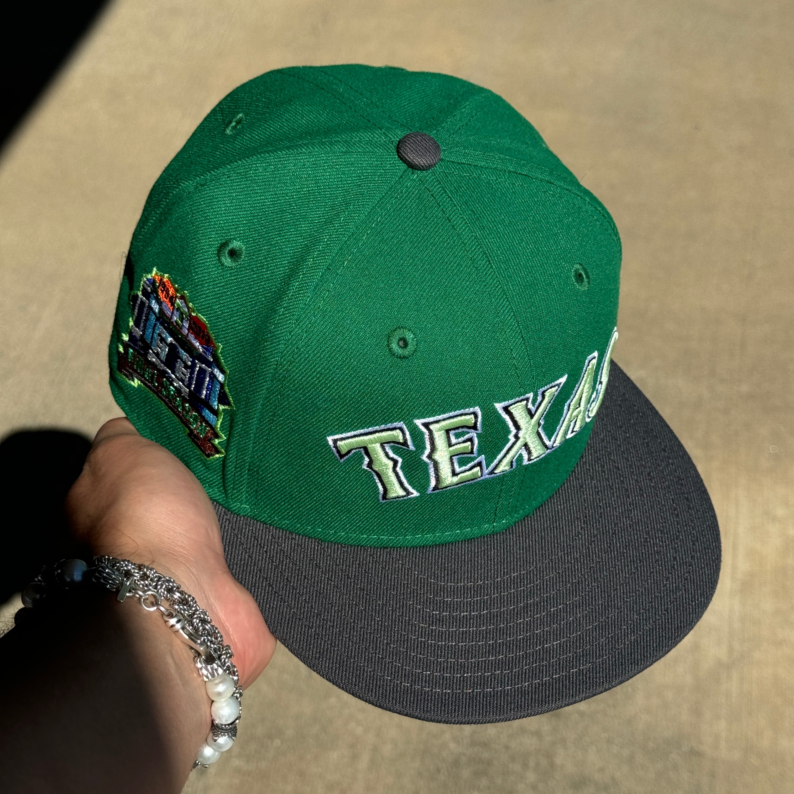 USED 1/8 Green Dallas Texas Rangers Final Season 59fifty New Era Fitted Hat Cap