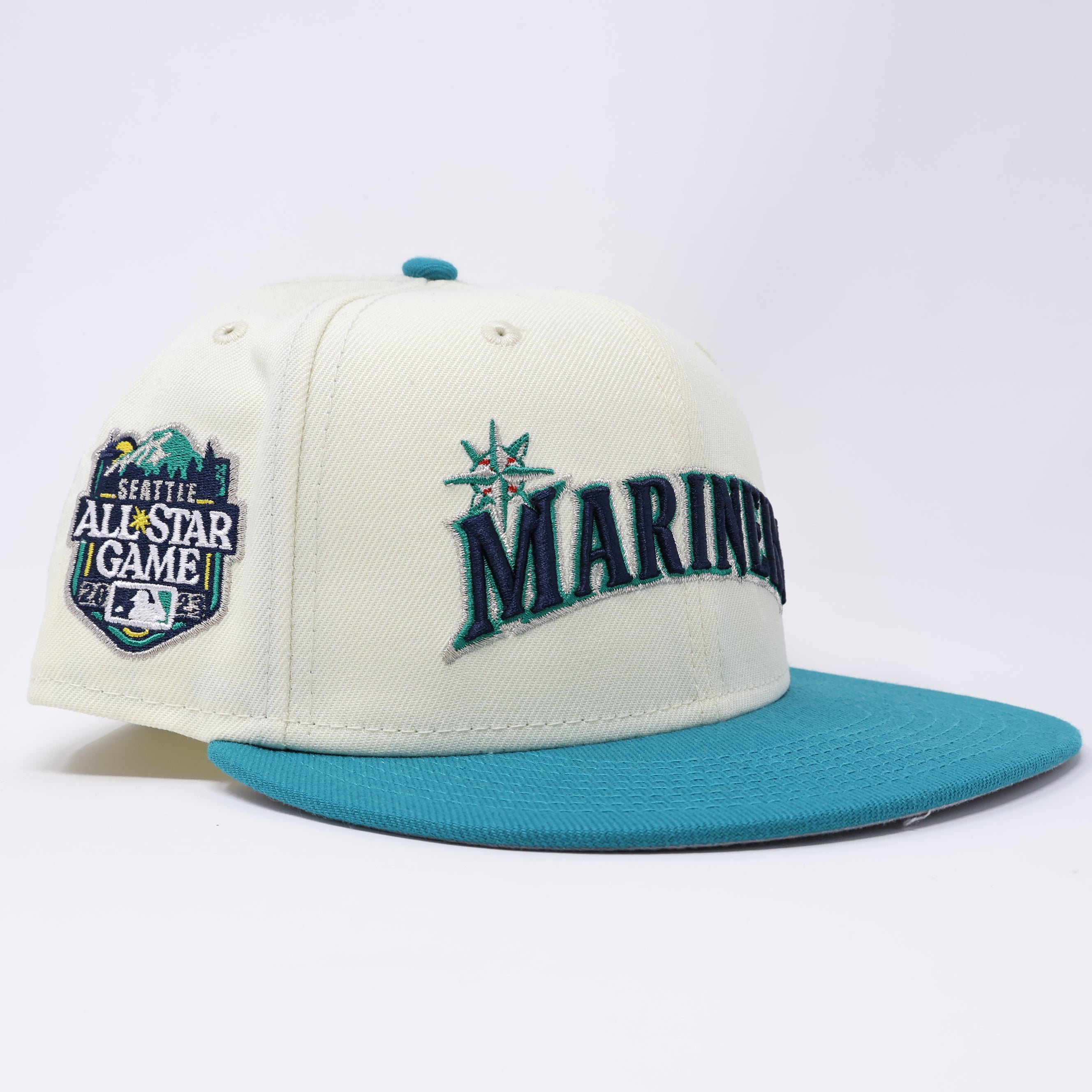 USED 1/8 Chrome Seattle Mariners 2023 All Star Game 59fifty New Era Fitted Hat Cap