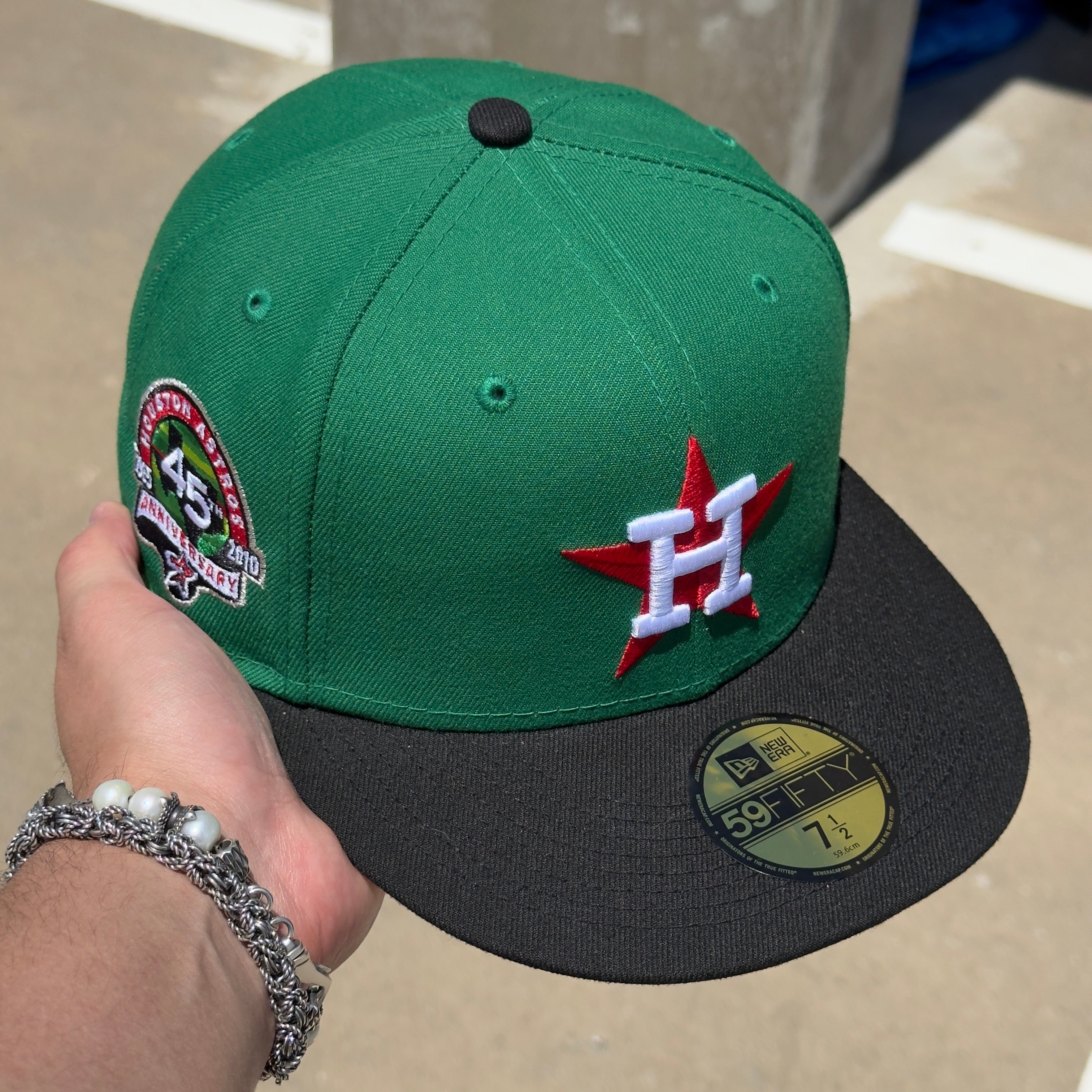 NEW 1/2 Green Houston Astros 45th Anniversary Hatclub 59fifty New Era Fitted Hat Cap