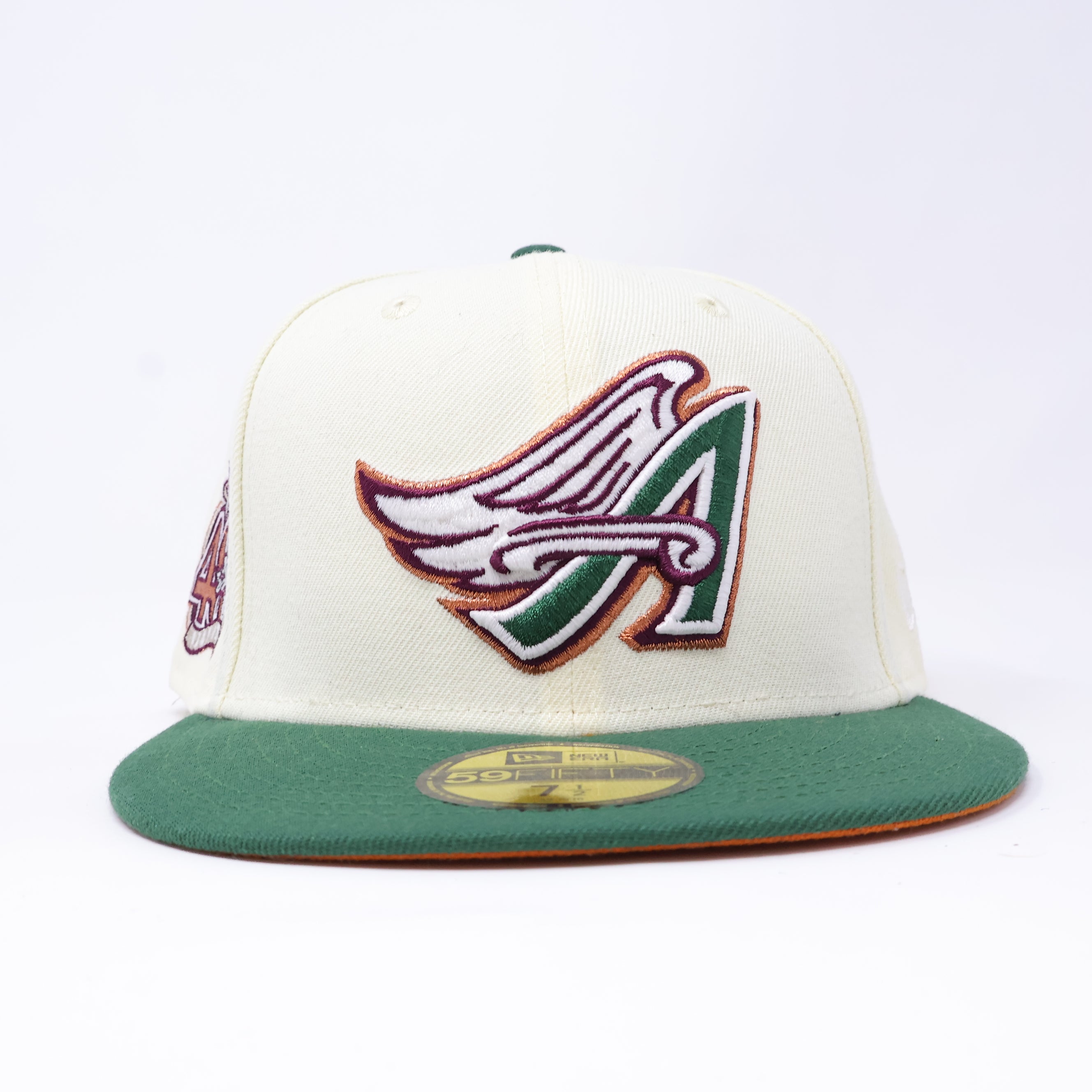 NWT 1/2 Cream Los Angeles Angels 40th Anniversary 59FIFTY New Era Fitted Hat Cap