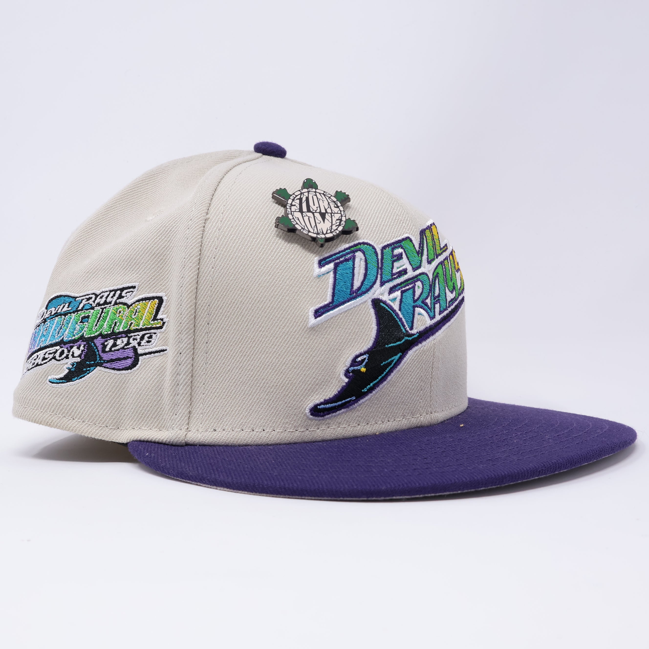 USED 1/8 Stone Tampa Devil Rays Inaugural Season 59fifty New Era Fitted Hat Cap