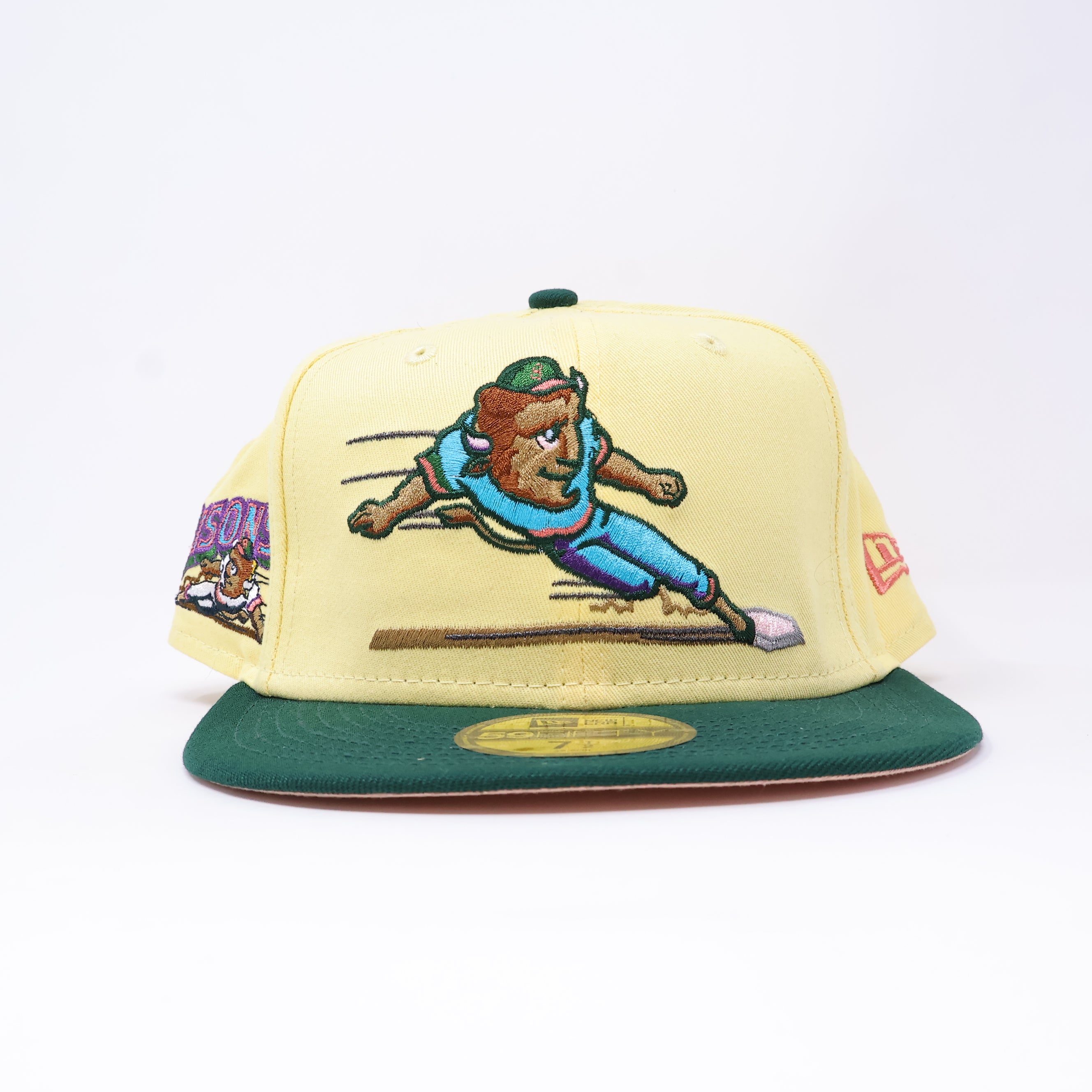NWT 1/2 Yellow Buffalo Bisons Sliding Mascot 59FIFTY New Era Fitted Hat Cap