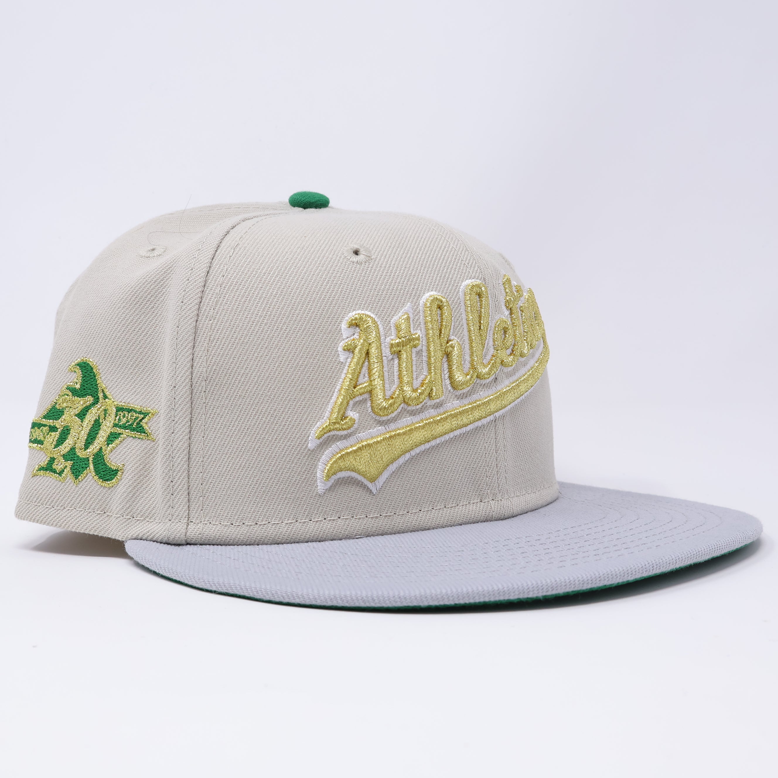 USED 1/8 Stone Oakland Athletics 30th Anniversary 59fifty New Era Fitted Hat Cap