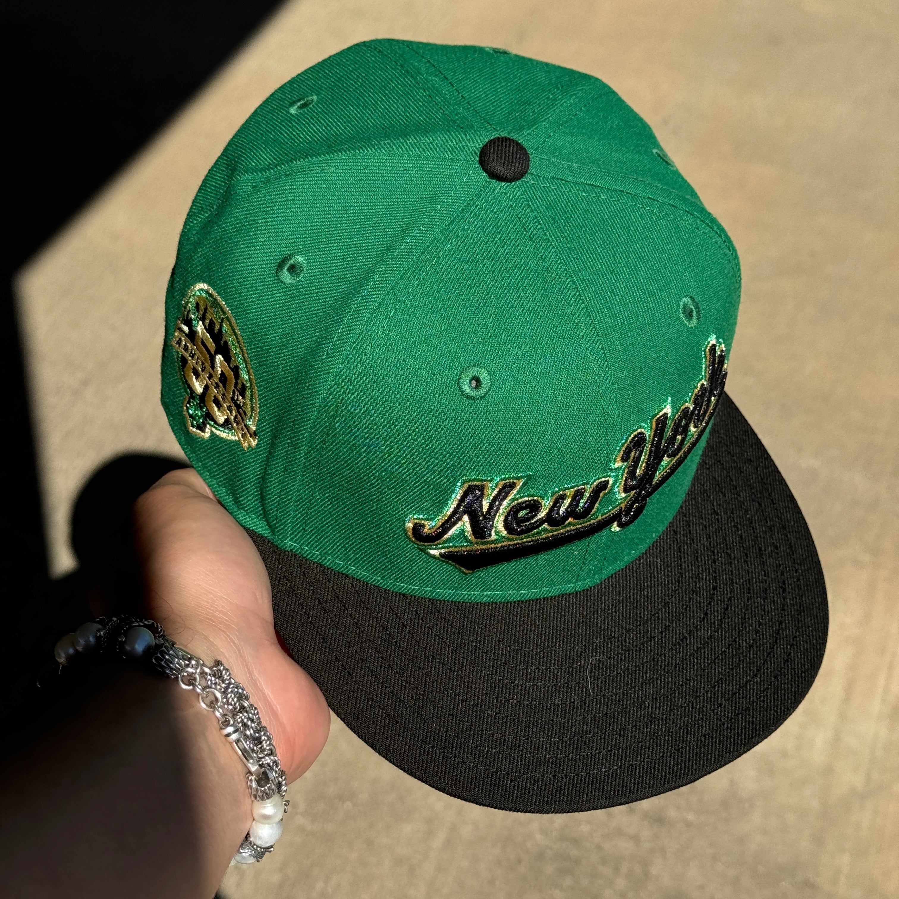 USED 1/8 Green New York Mets 50th Anniversary 59fifty New Era Fitted Hat Cap