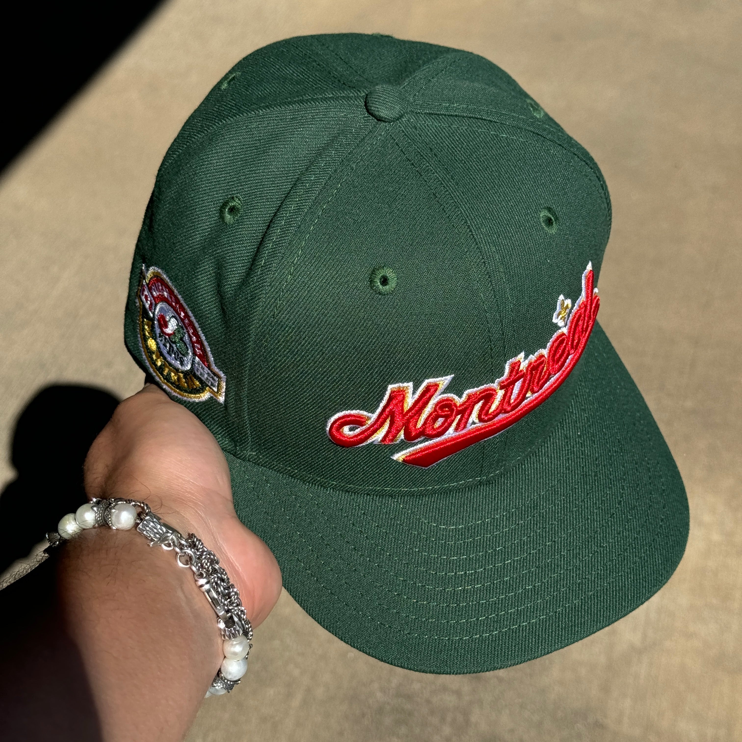 USED 1/8 Green Montreal Expos Club Baseball 59fifty New Era Fitted Hat Cap