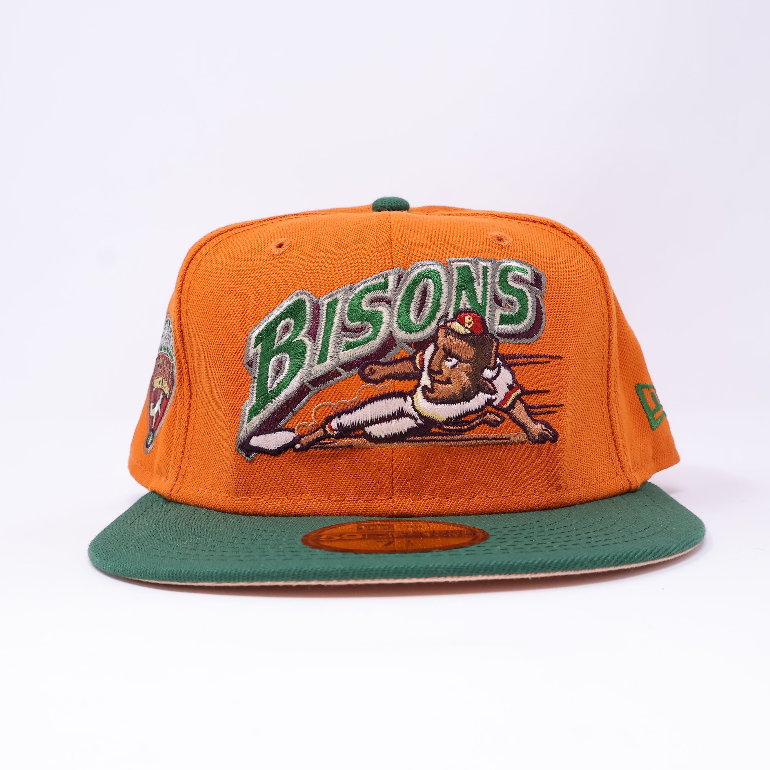 NWT 1/2 Orange Buffalo Bisons International League 59FIFTY New Era Fitted Hat Cap