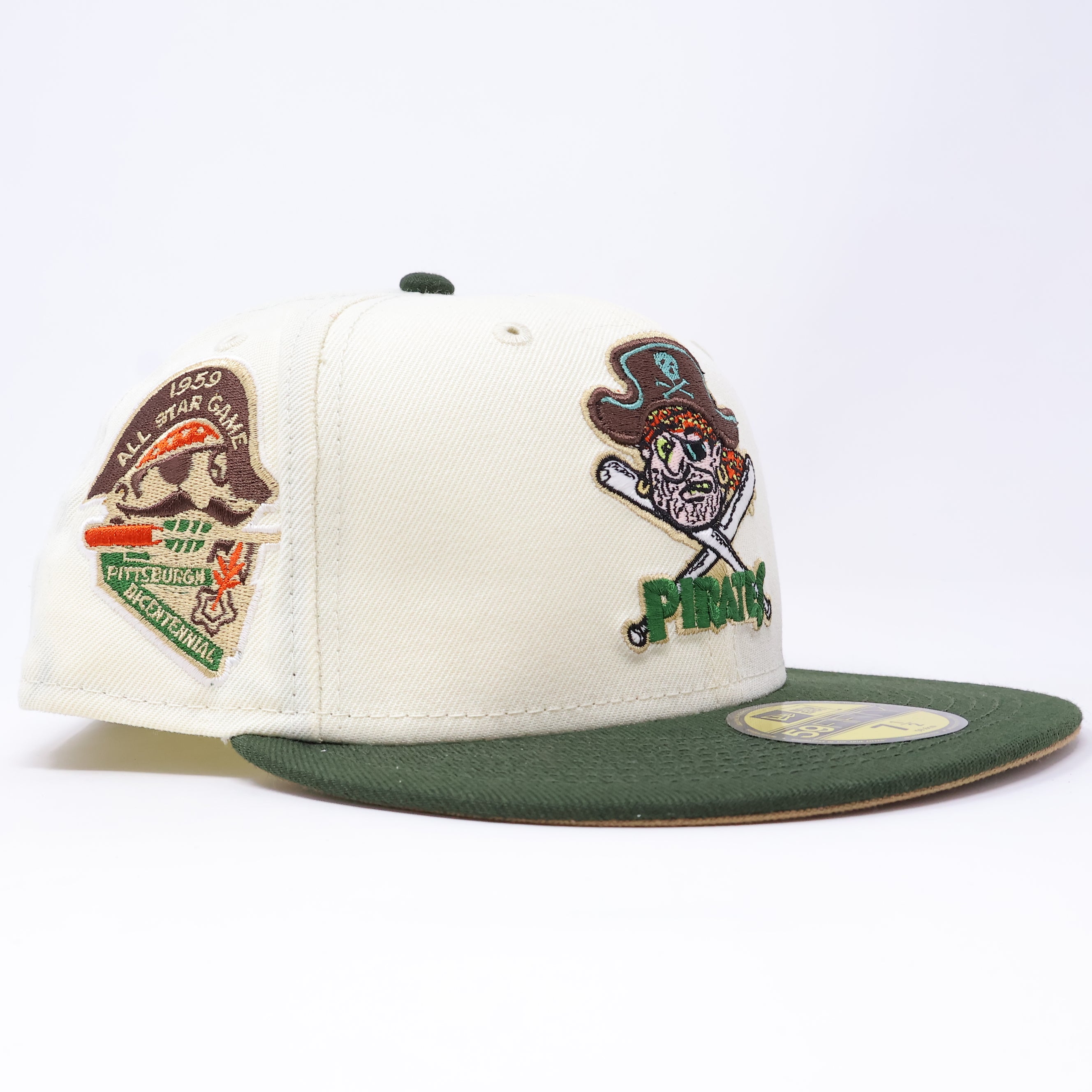 NWT 1/2 Cream Pittsburgh Pirates 1959 All Star Game 59FIFTY New Era Fitted Hat Cap
